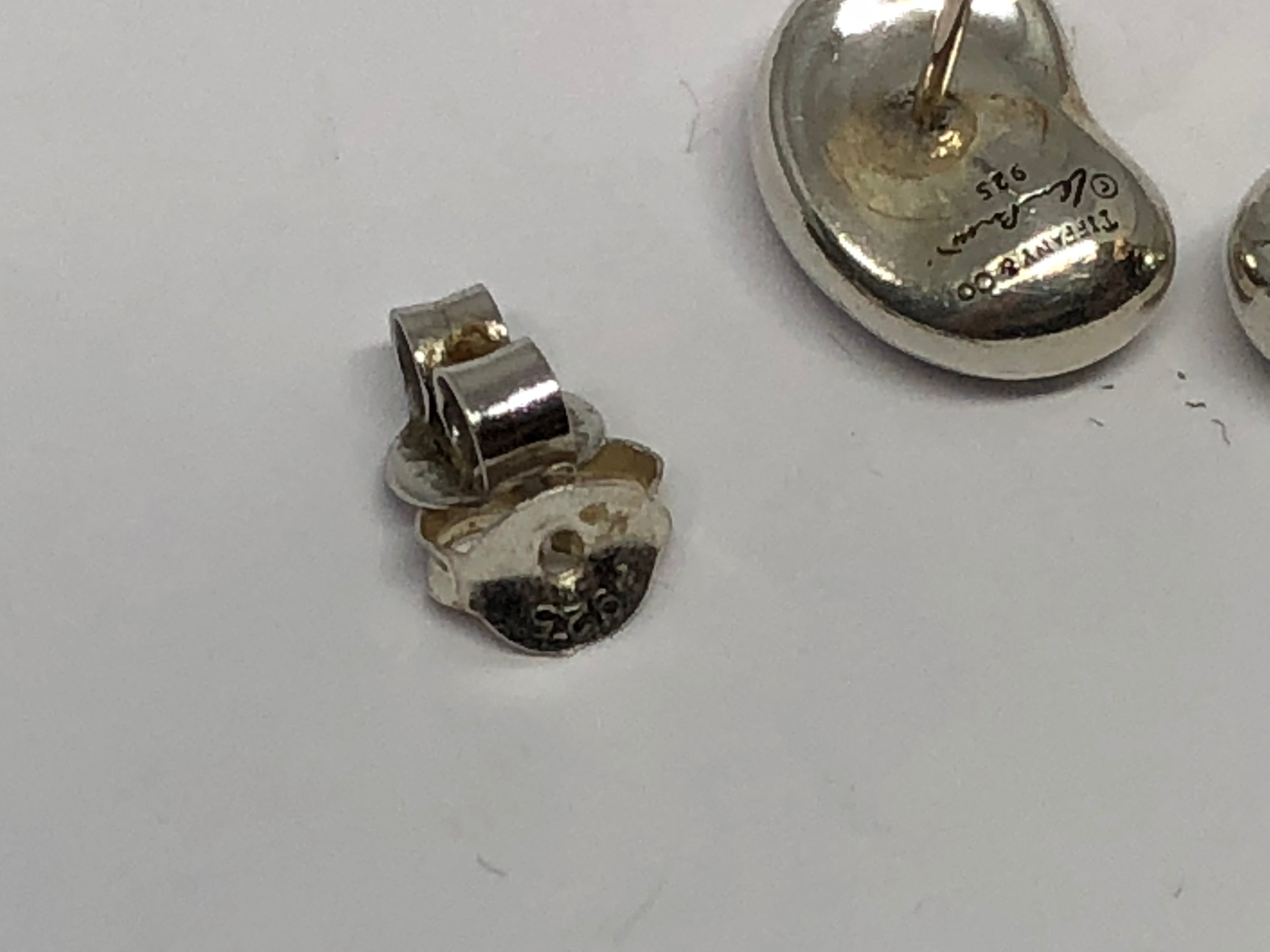 Tiffany & Co Sterling Silver Elsa Peretti Bean Stud Earrings - Queen May