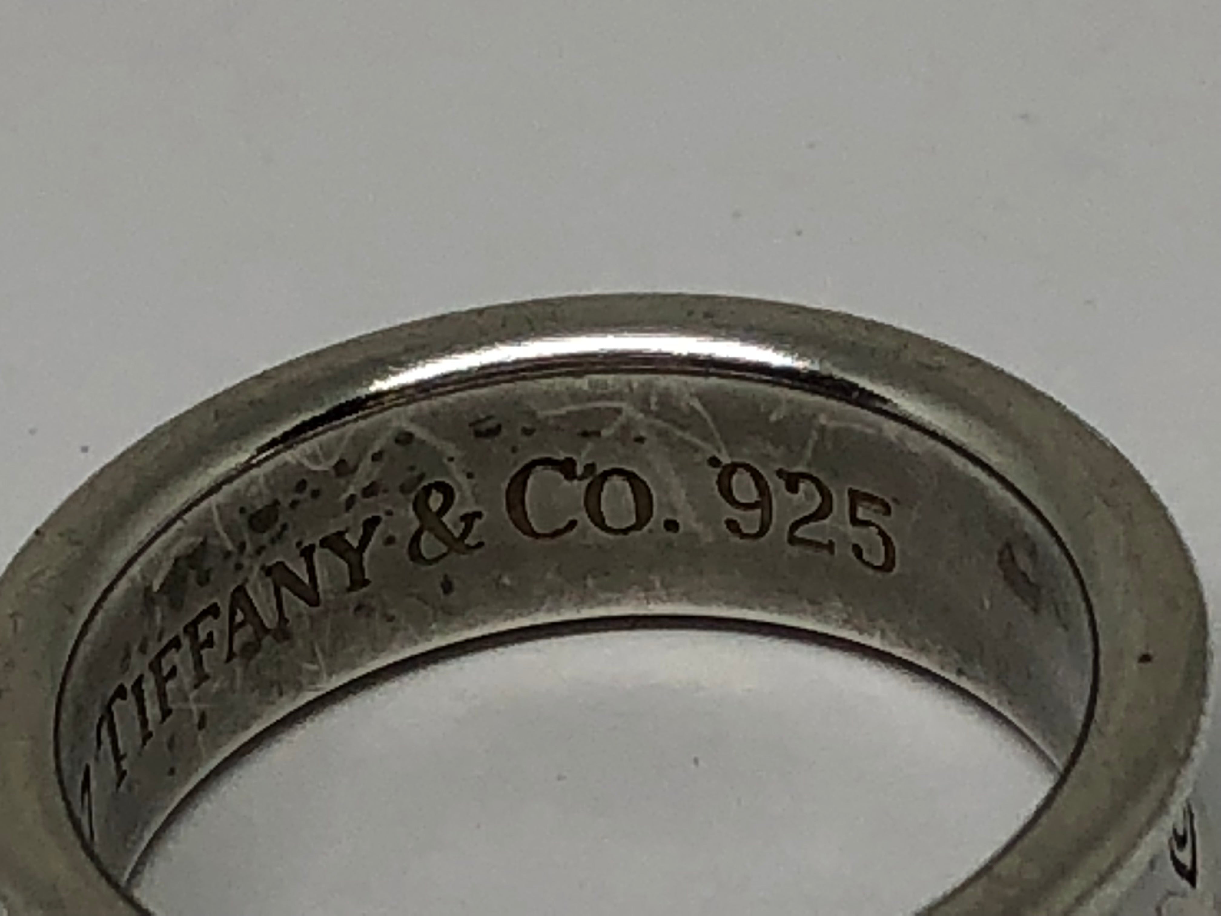 Tiffany & Co Sterling Silver Concave 1837 Band Ring Size 7.5 - Queen May
