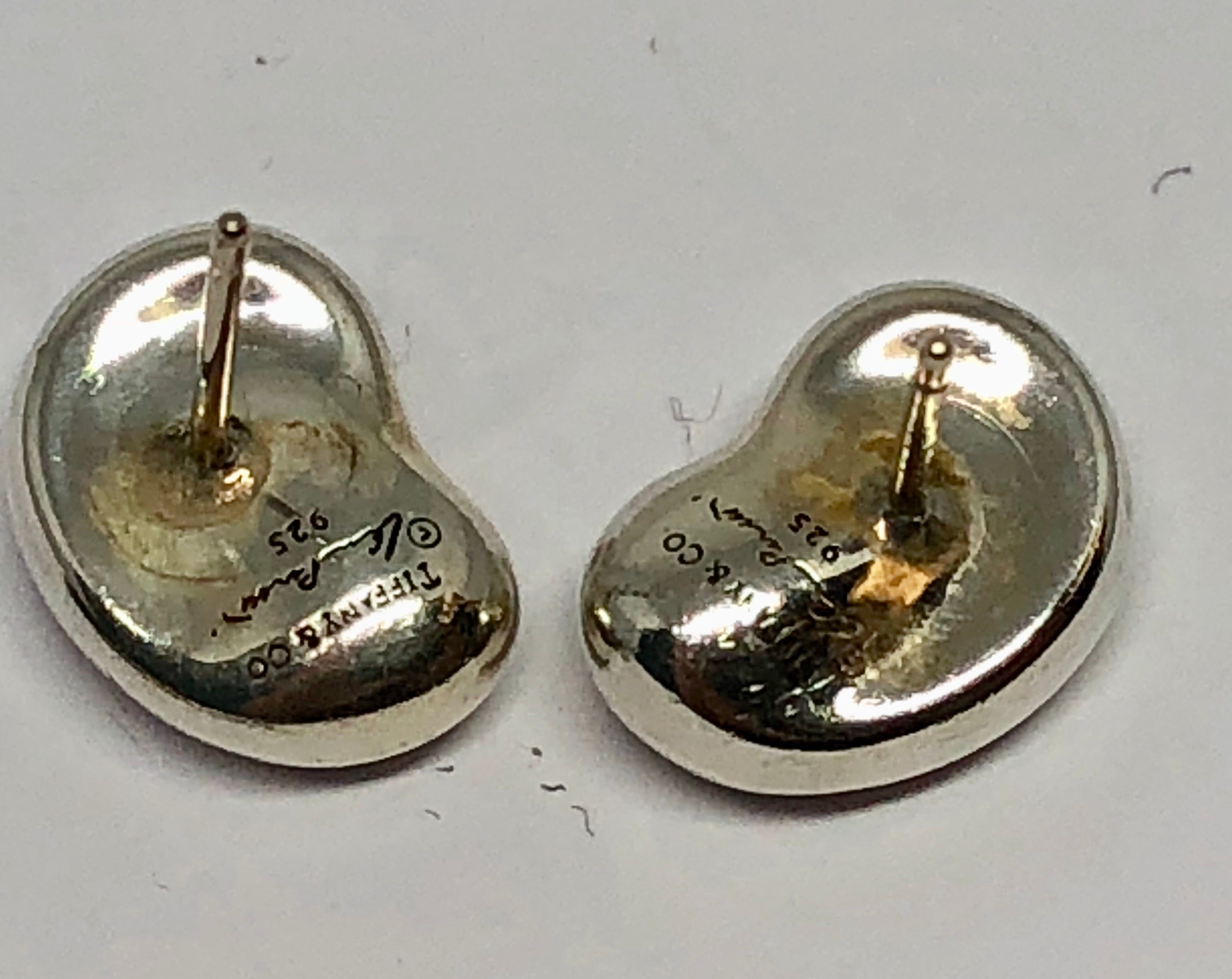Tiffany & Co Sterling Silver Elsa Peretti Bean Stud Earrings - Queen May