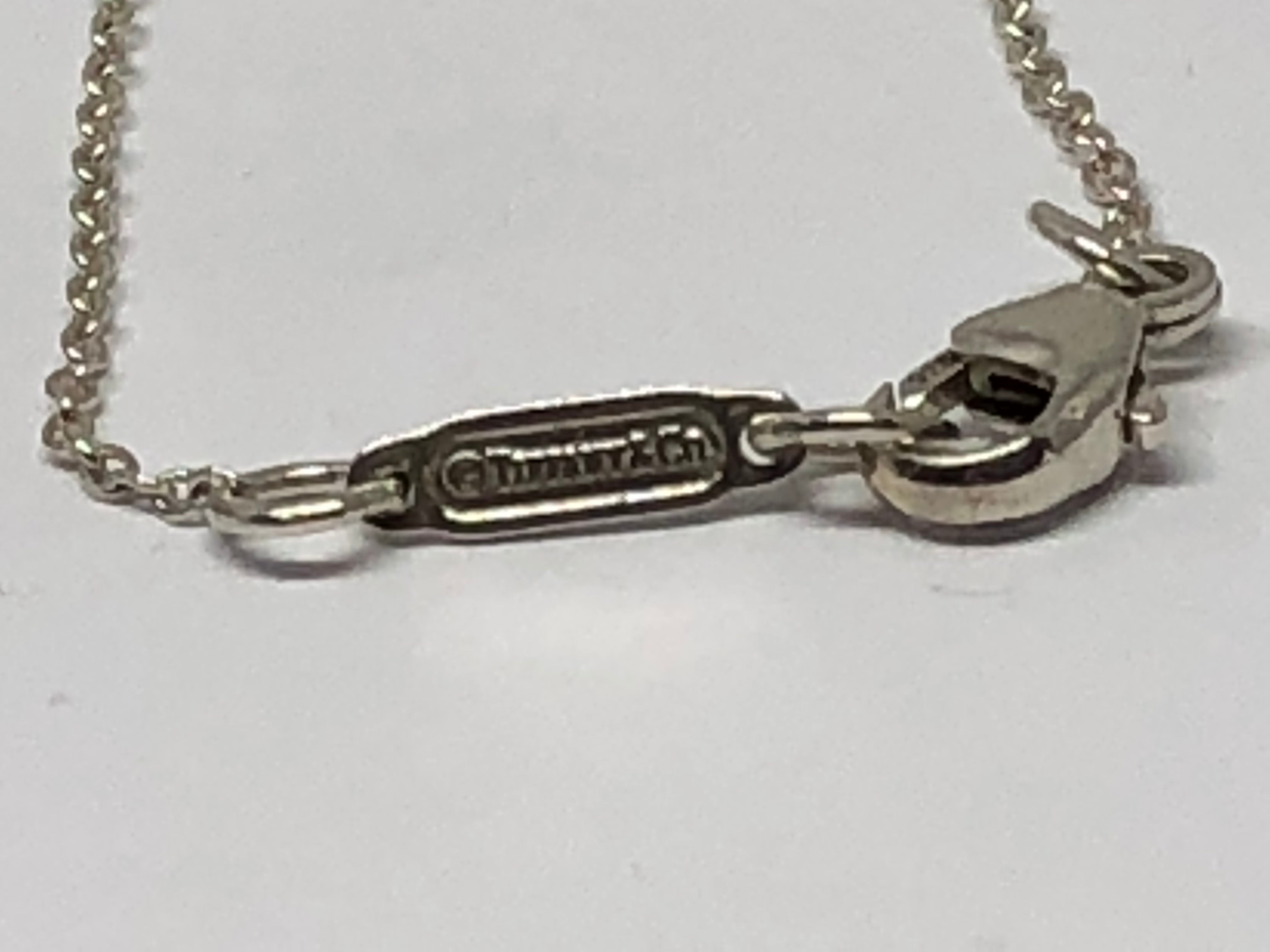 Tiffany & Co Sterling Silver Bow Box Present Charm Necklace 16.75" - Queen May