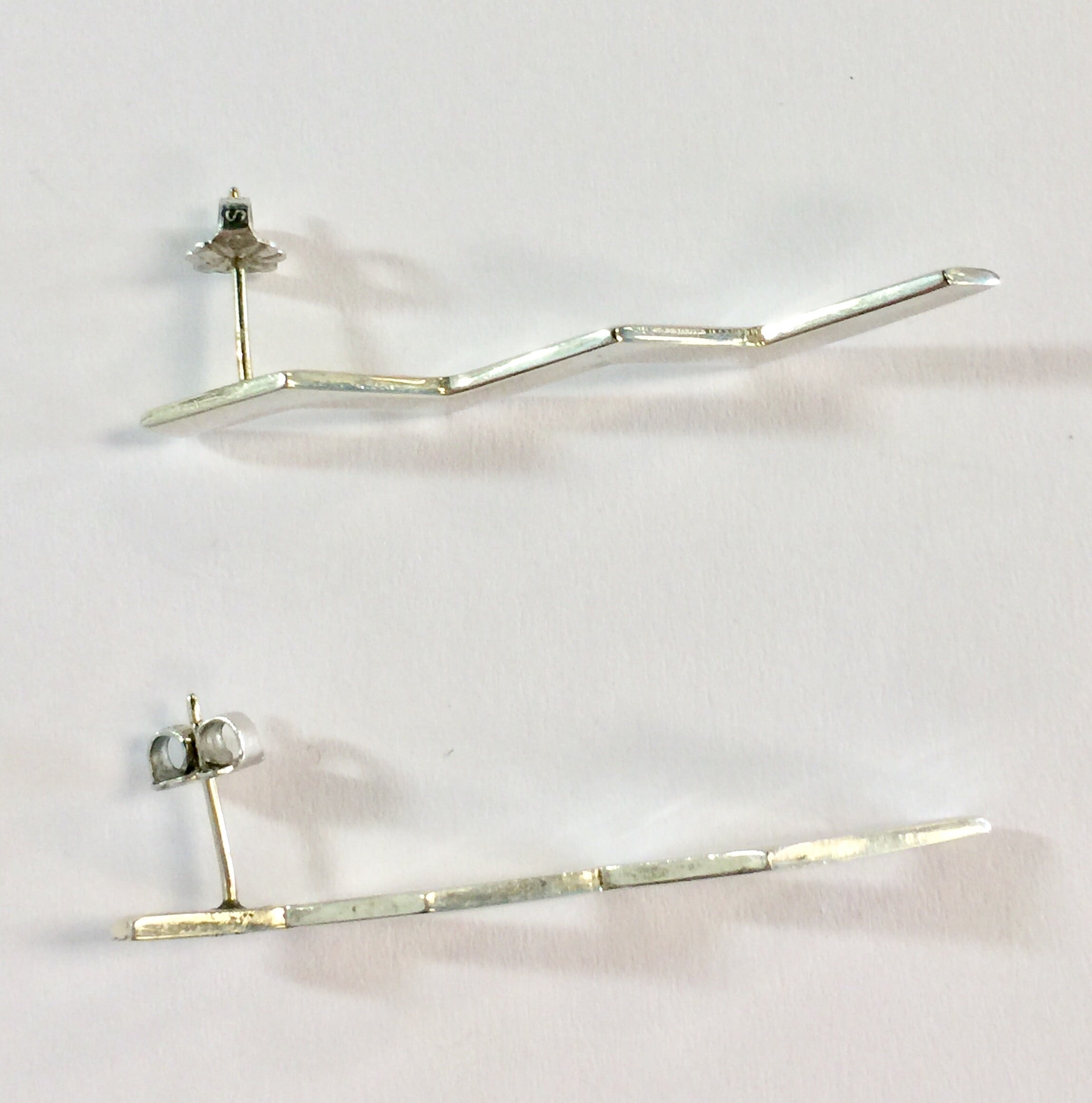 Tiffany & Co Sterling Silver Paloma Picasso ZigZag Earrings c.1985 - Queen May