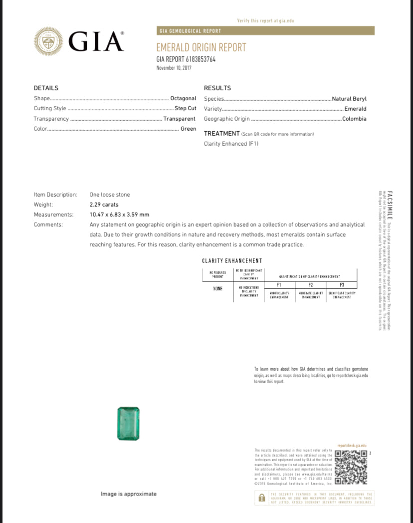 Retro Platinum 2.29 Carat Colombian Emerald & Diamond Ring GIA Certified - Queen May