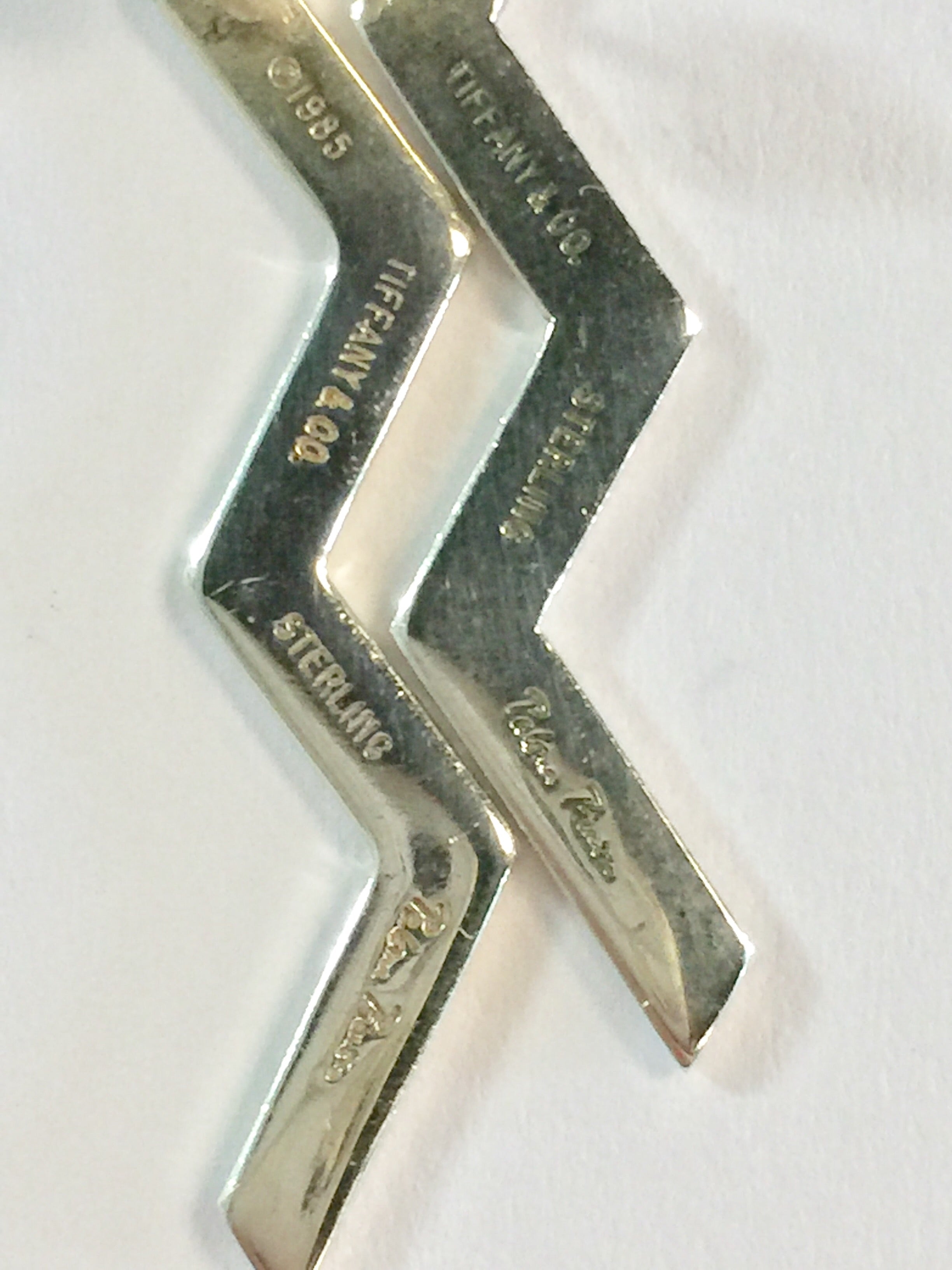 Tiffany & Co Sterling Silver Paloma Picasso ZigZag Earrings c.1985 - Queen May