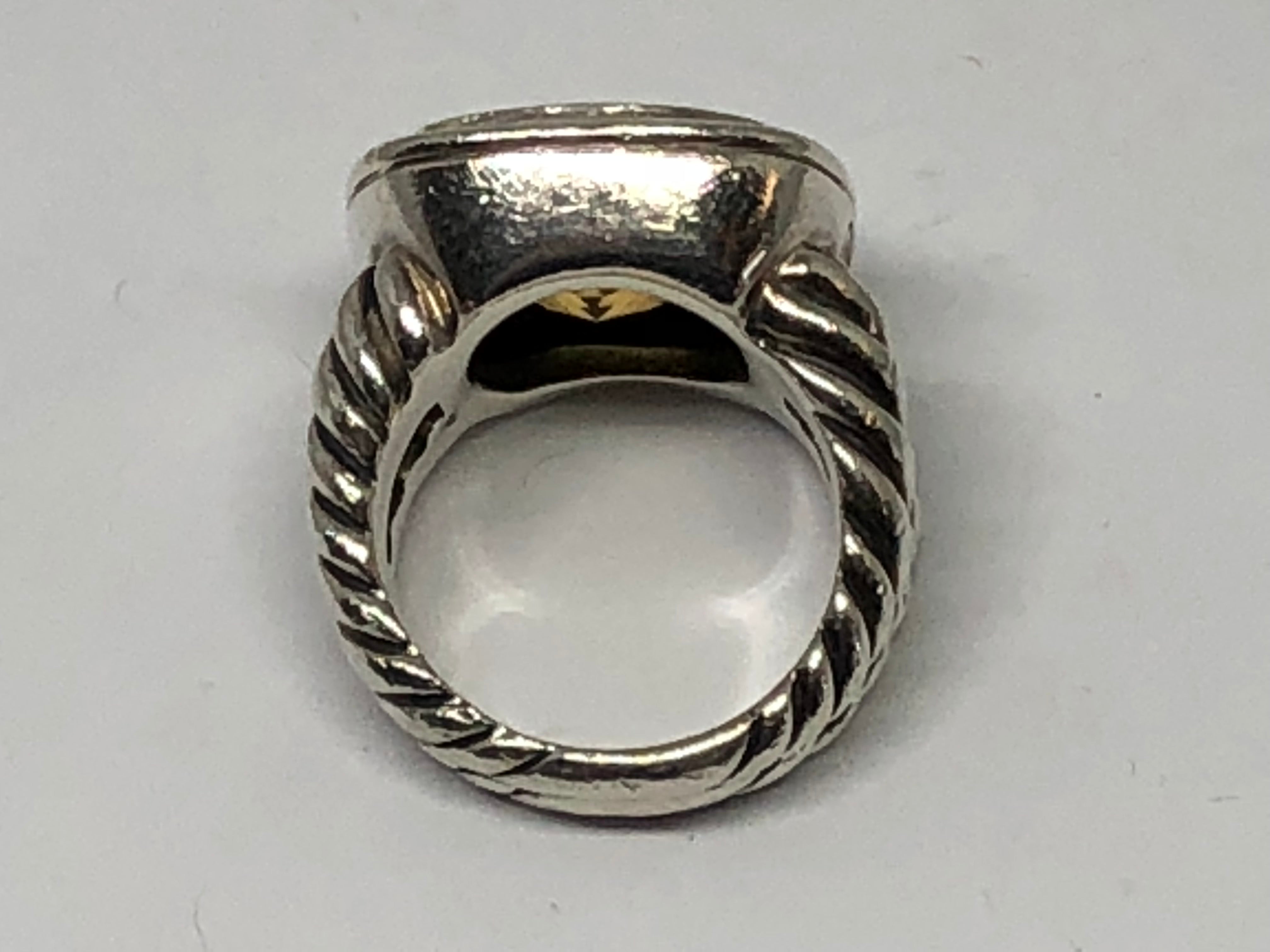 David Yurman Sterling Silver Citrine Albion Ring Size 6.25 - Queen May