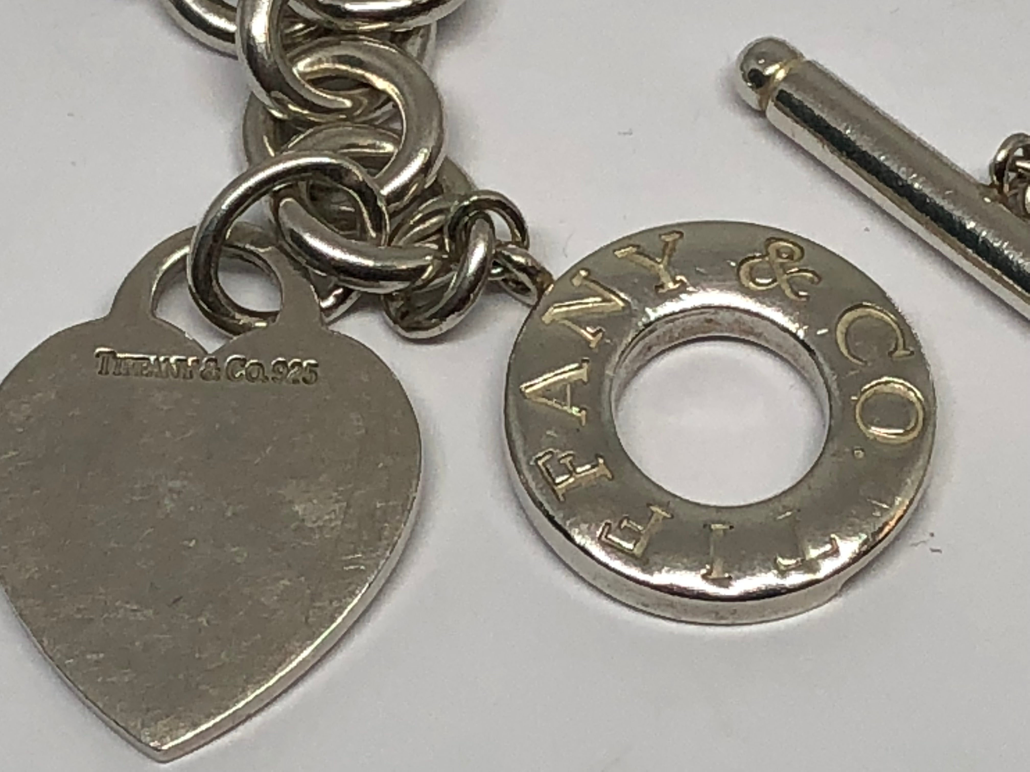 Tiffany & Co Sterling Silver Heart Tag Toggle Necklace 16.5" - Queen May