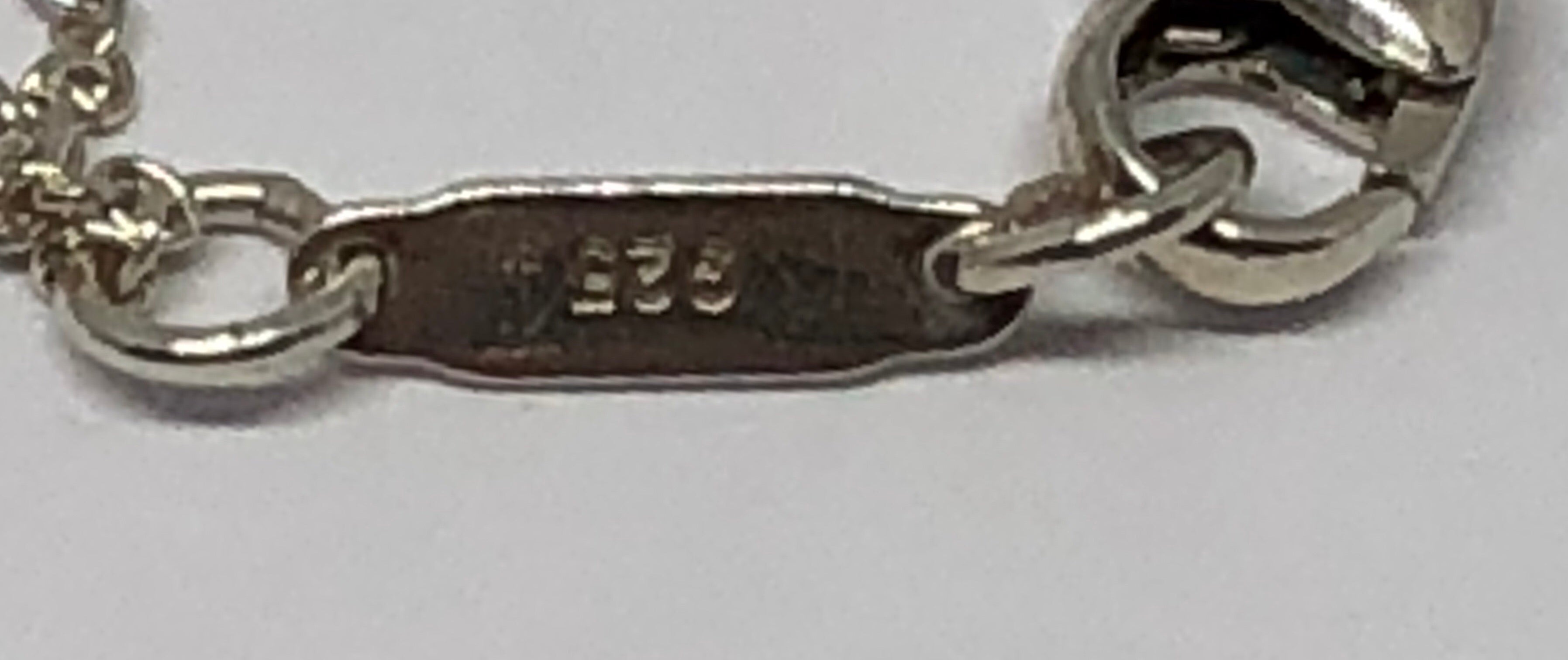 Tiffany & Co Sterling Silver Bow Box Present Charm Necklace 16.75" - Queen May