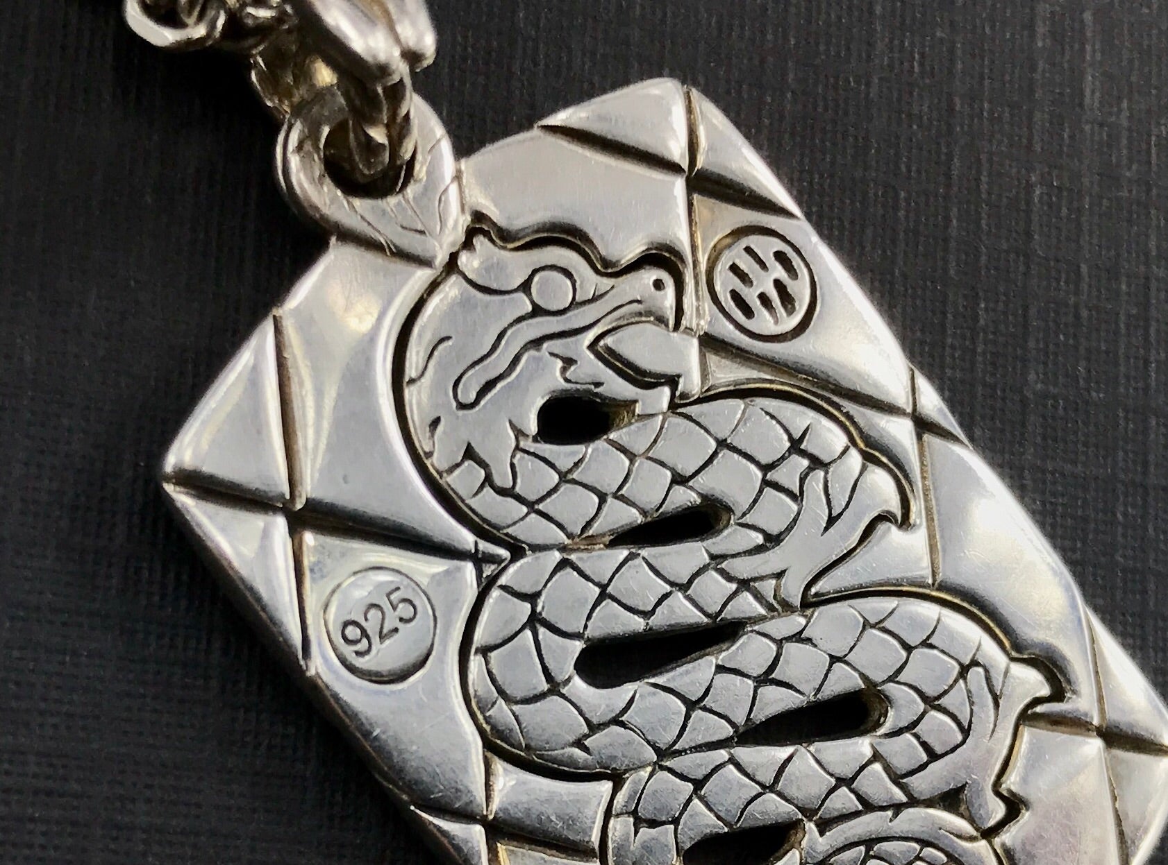 John Hardy Sterling Silver Dragon Pendant & Chain Necklace - Queen May