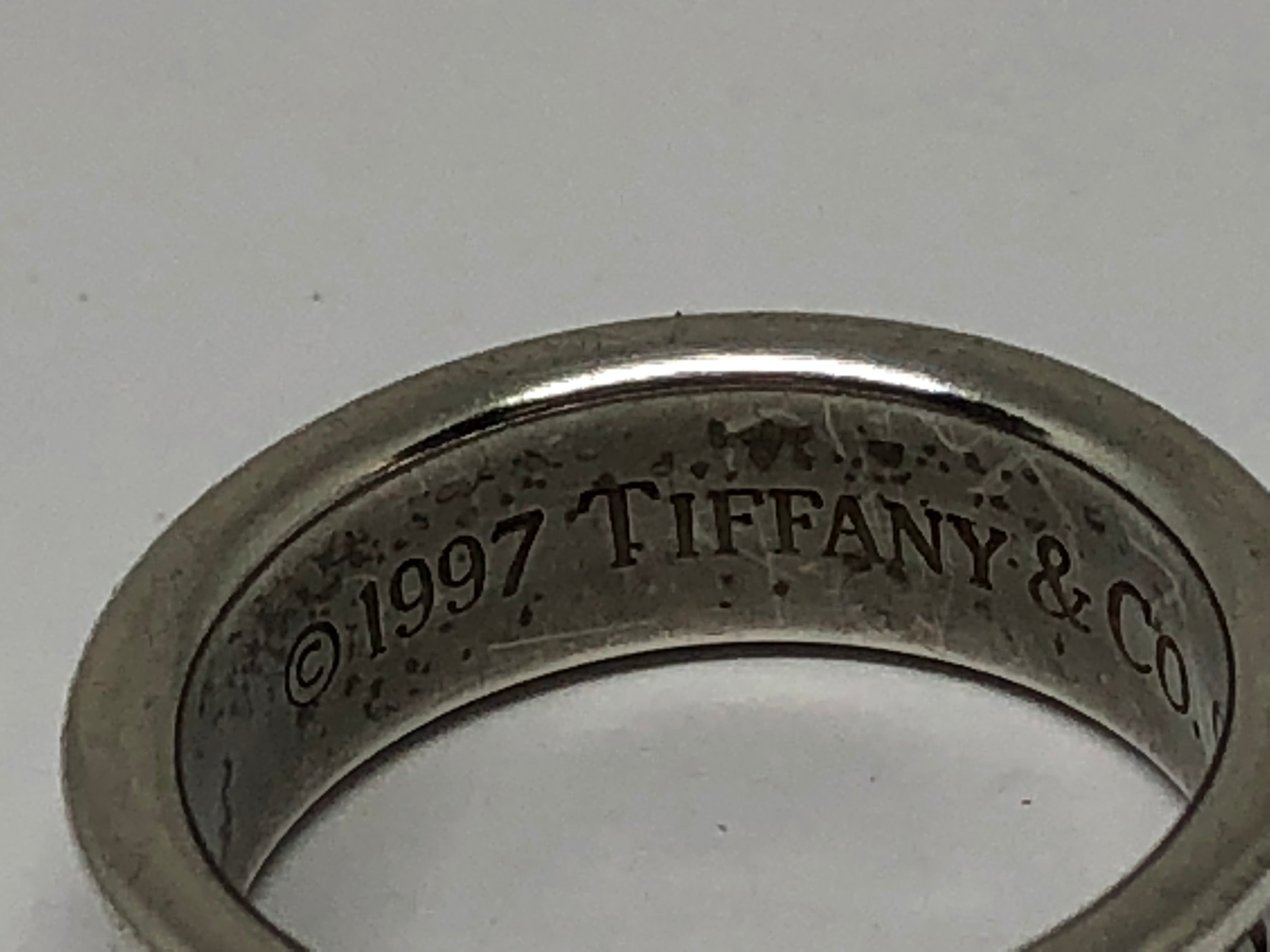 Tiffany & Co Sterling Silver Concave 1837 Band Ring Size 7.5 - Queen May