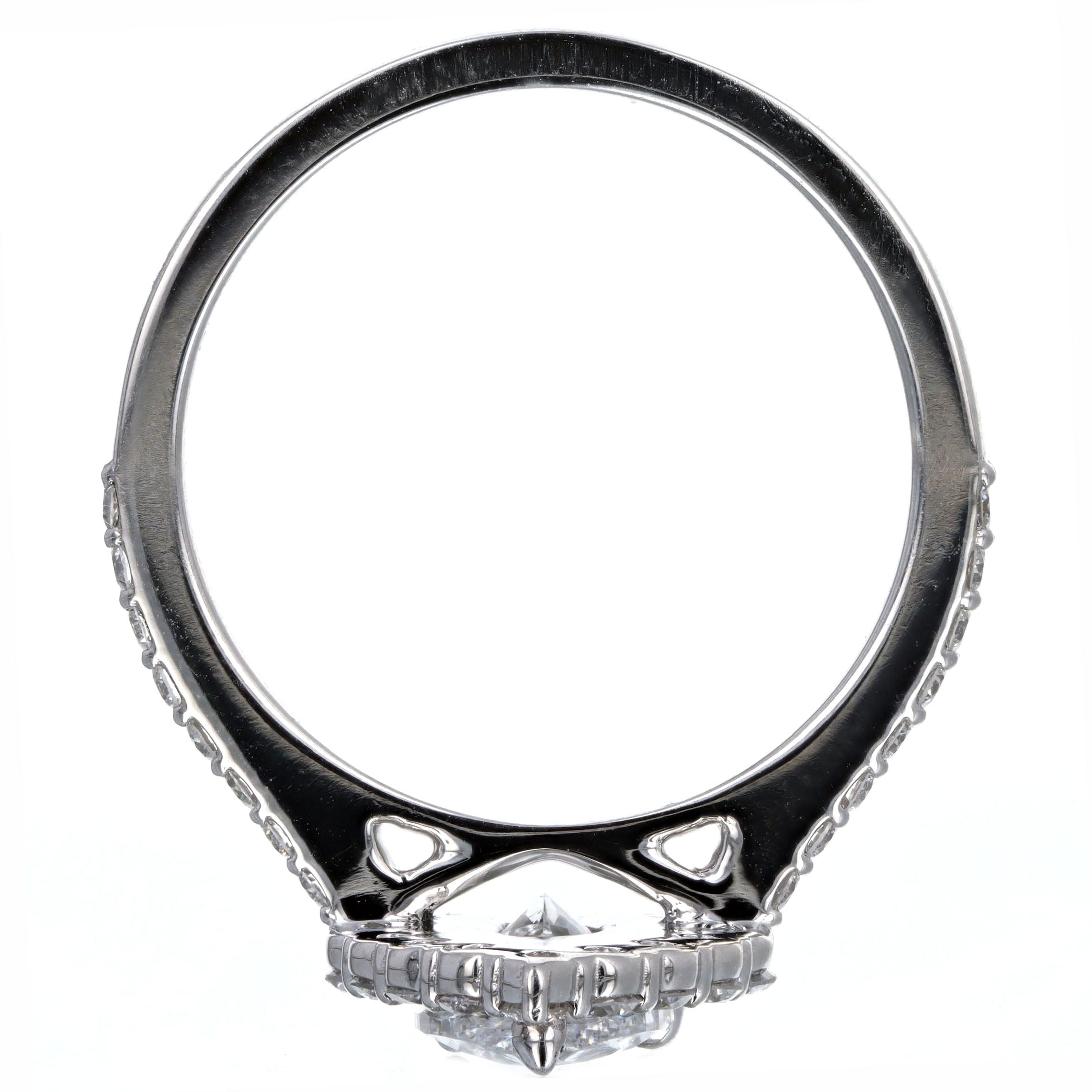 1.46 Carat Pear Diamond Graduated Halo Engagement Ring in Platinum GIA Certified - Queen May