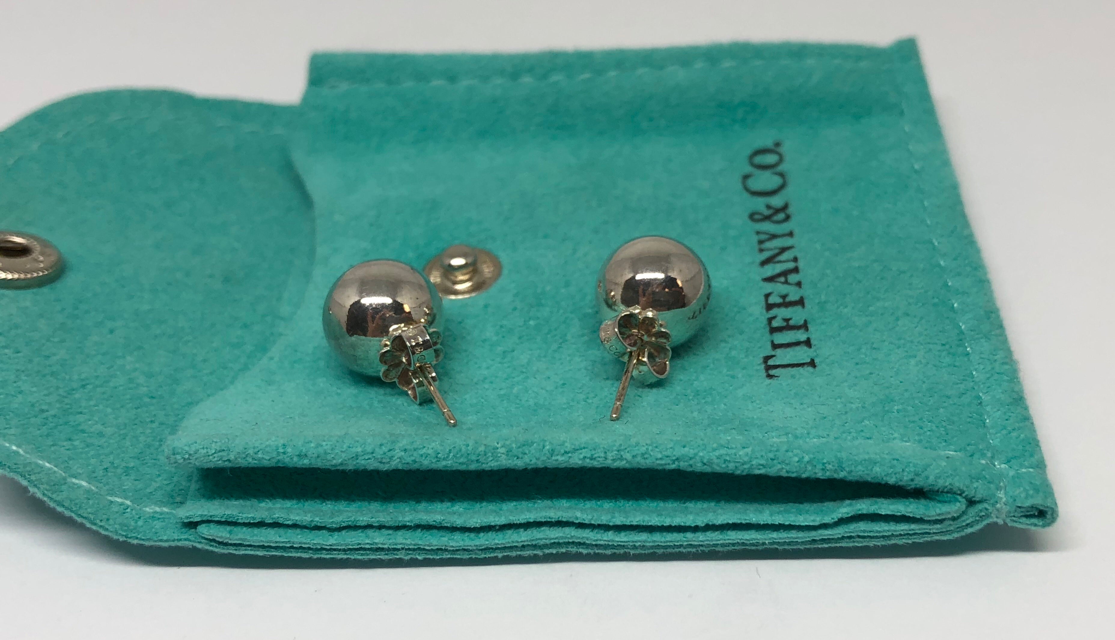 Tiffany & Co Sterling Silver 10mm Ball Earring Studs - Queen May