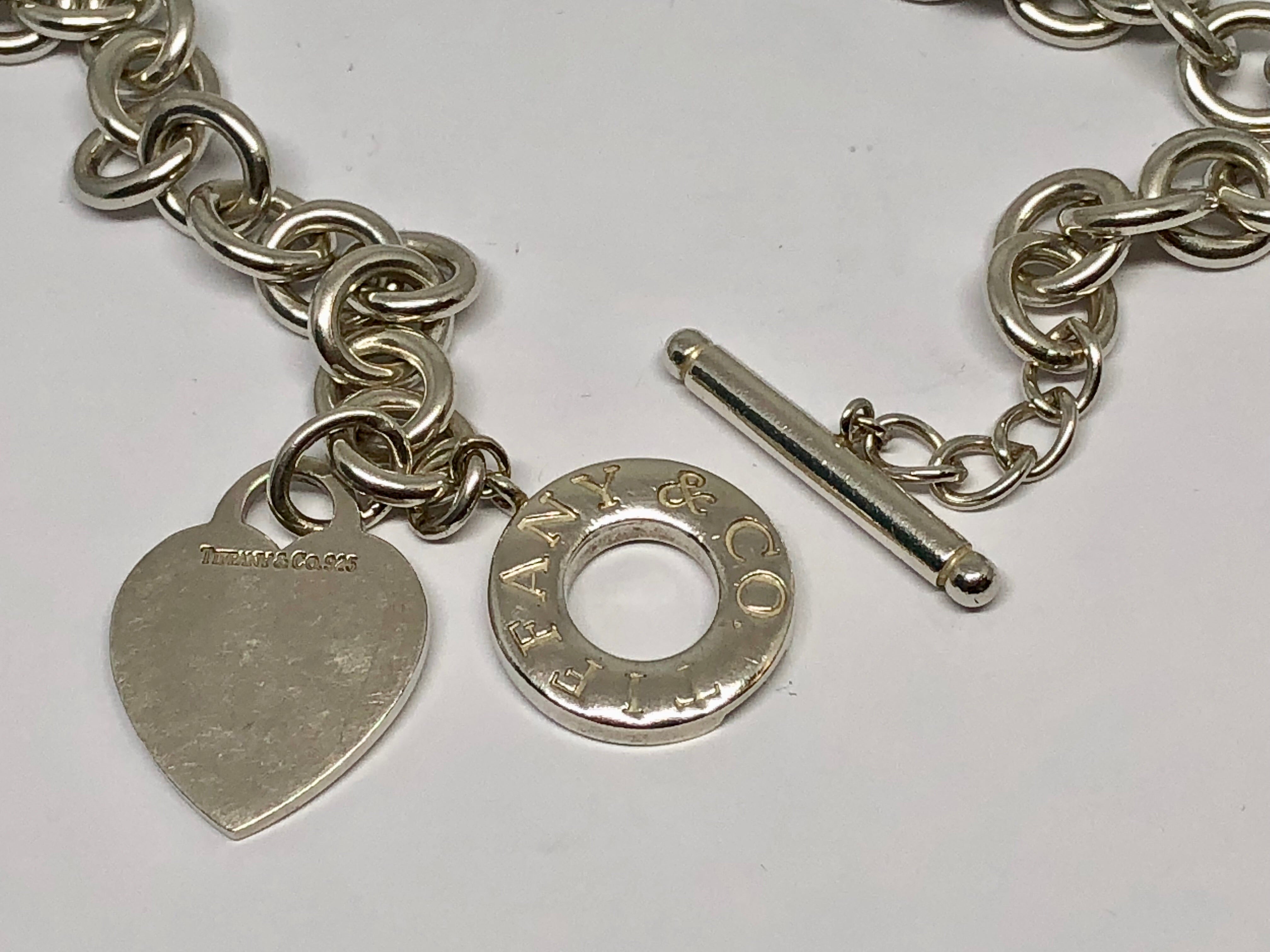 Tiffany & Co Sterling Silver Heart Tag Toggle Necklace 16.5" - Queen May
