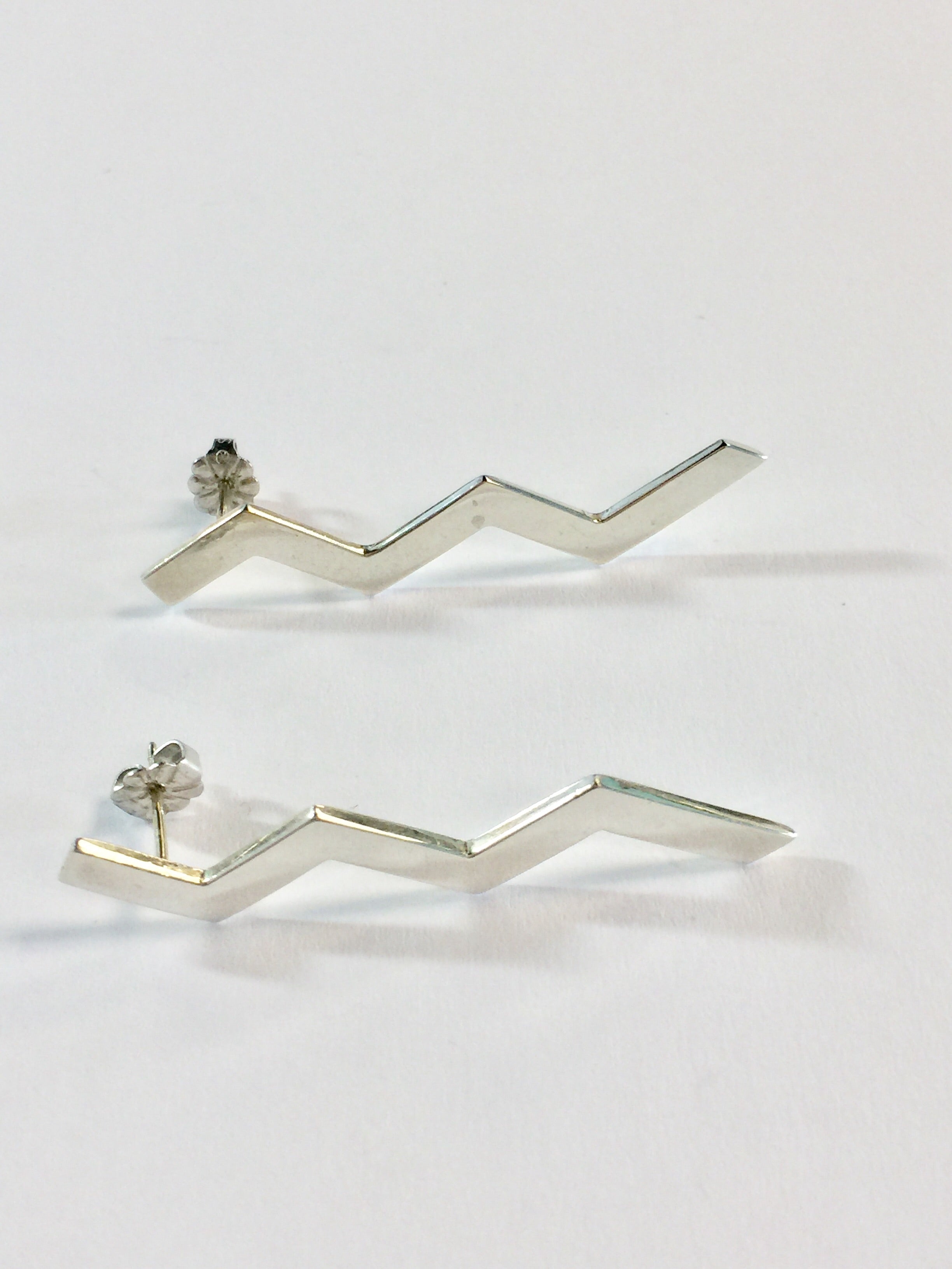 Tiffany & Co Sterling Silver Paloma Picasso ZigZag Earrings c.1985 - Queen May