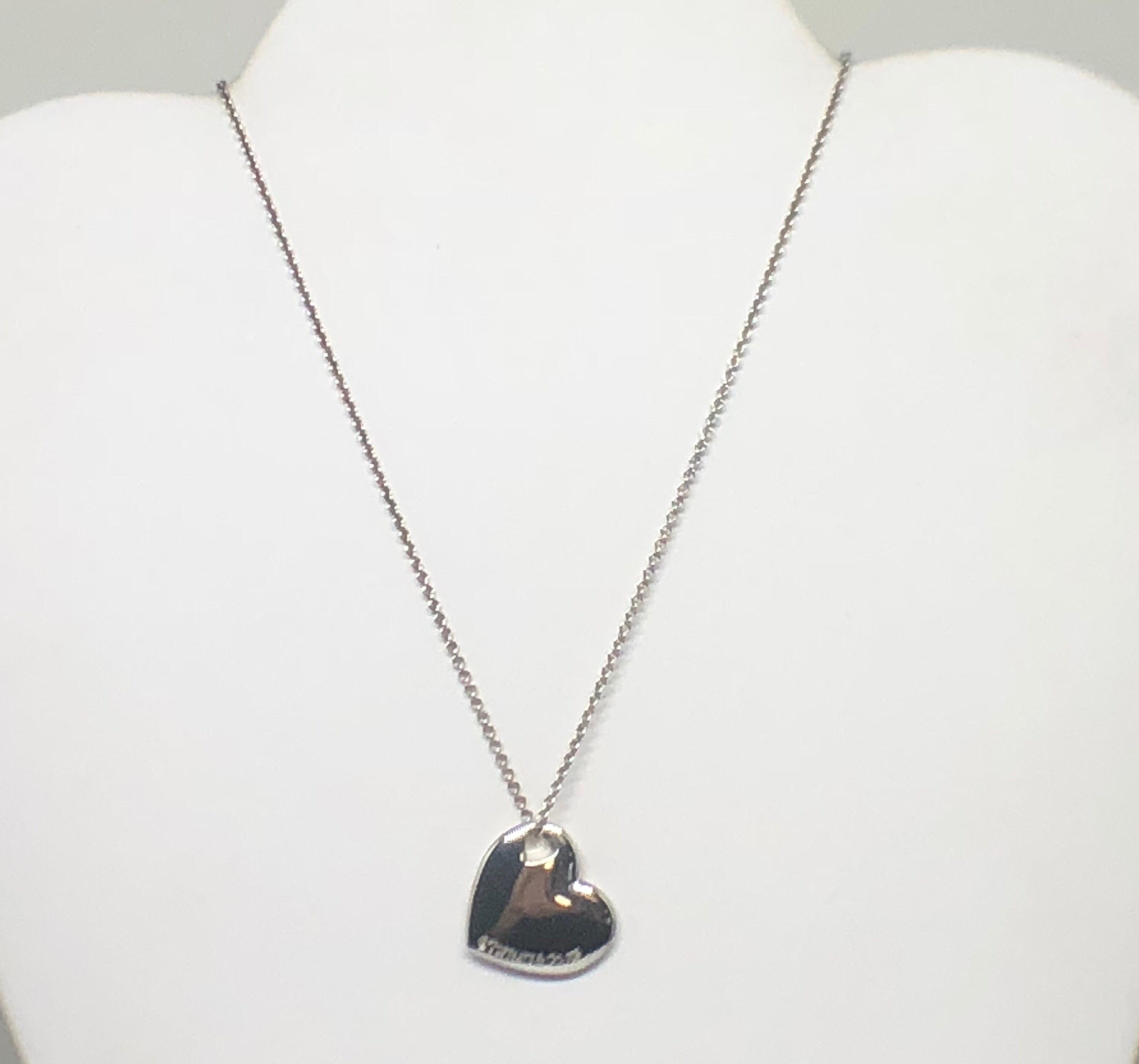 Tiffany & Co Sterling Silver Double Heart Cutout Pendant Necklace - Queen May