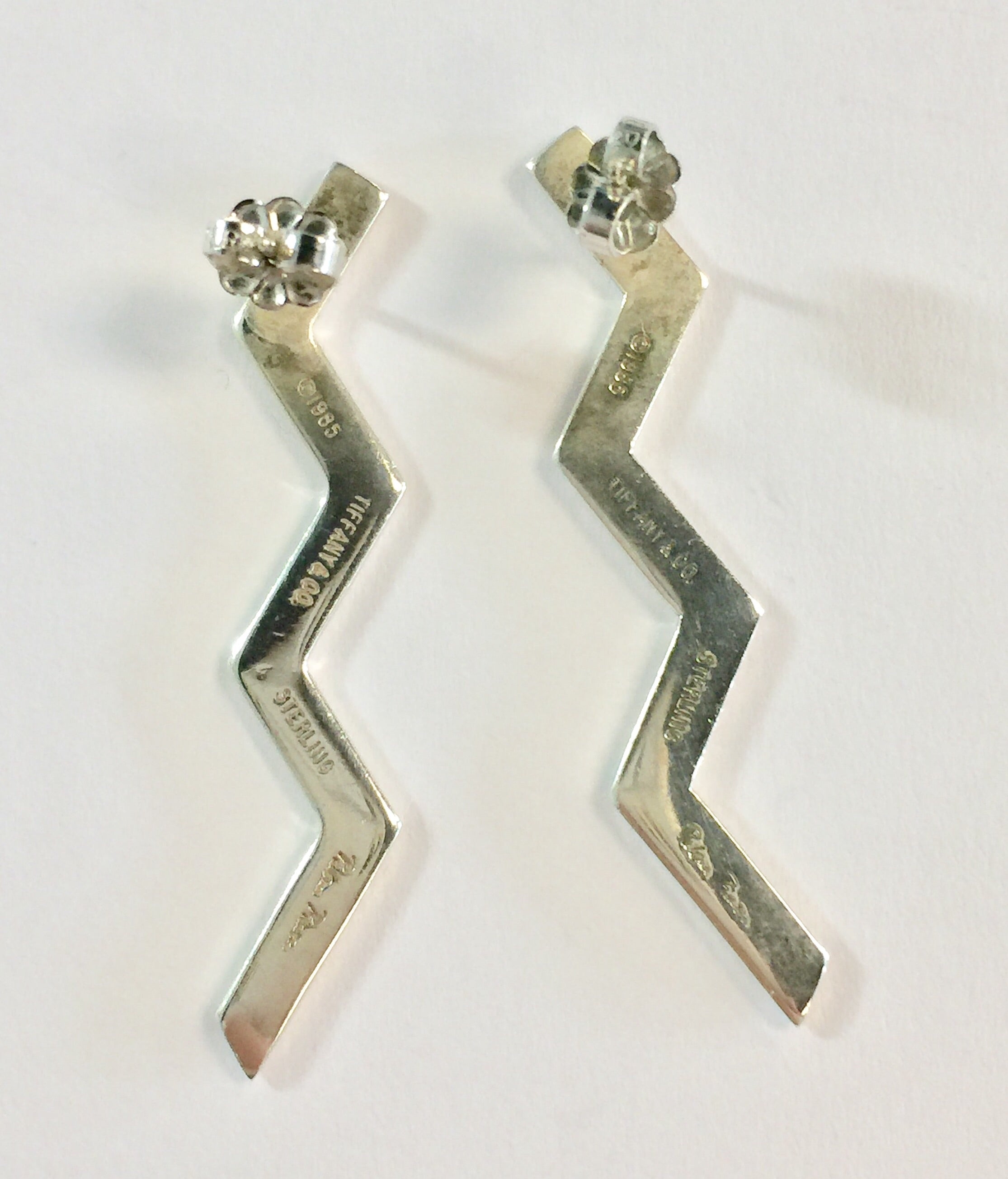 Tiffany & Co Sterling Silver Paloma Picasso ZigZag Earrings c.1985 - Queen May