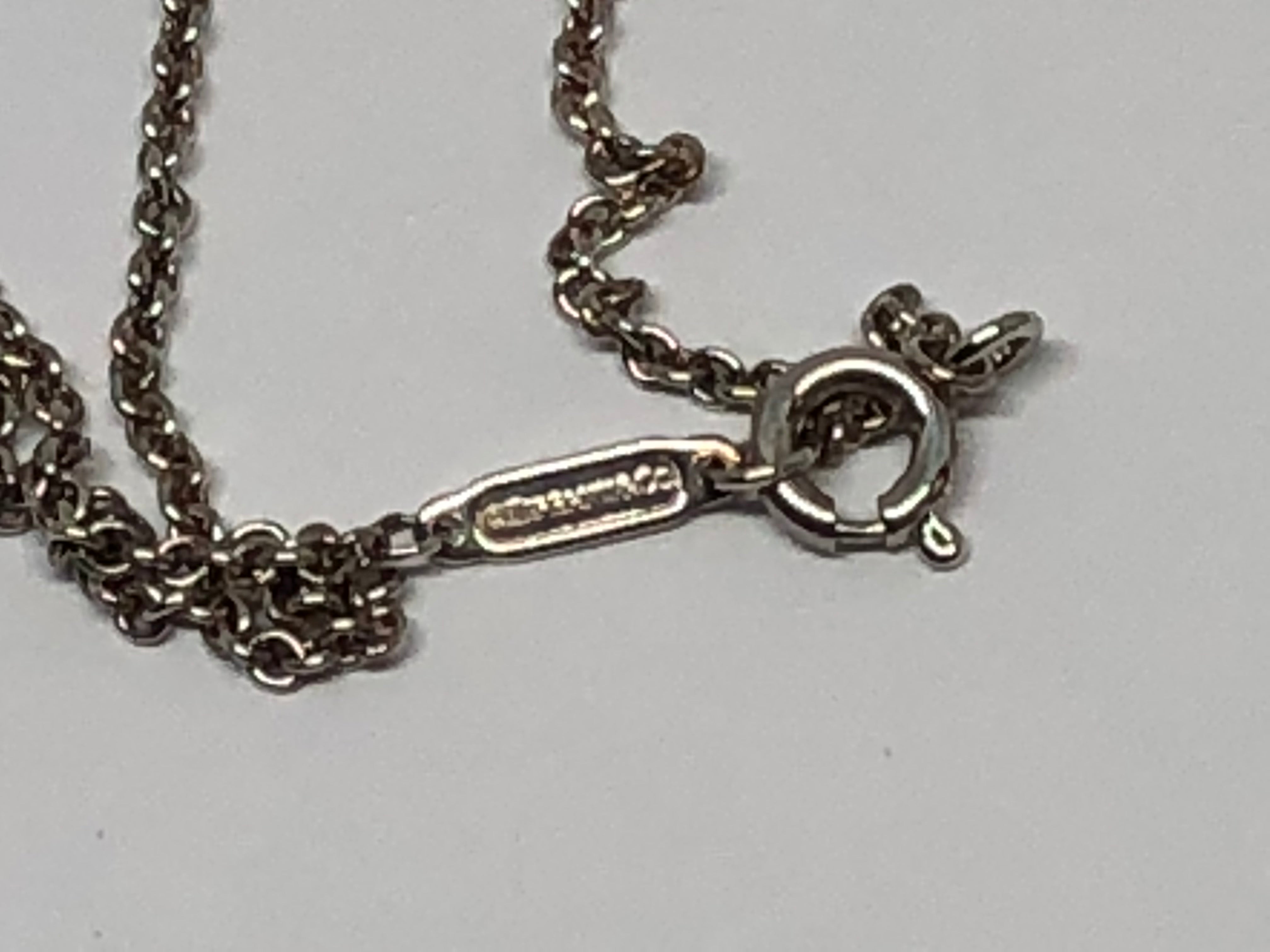 Tiffany & Co Sterling Silver Double Heart Cutout Pendant Necklace - Queen May