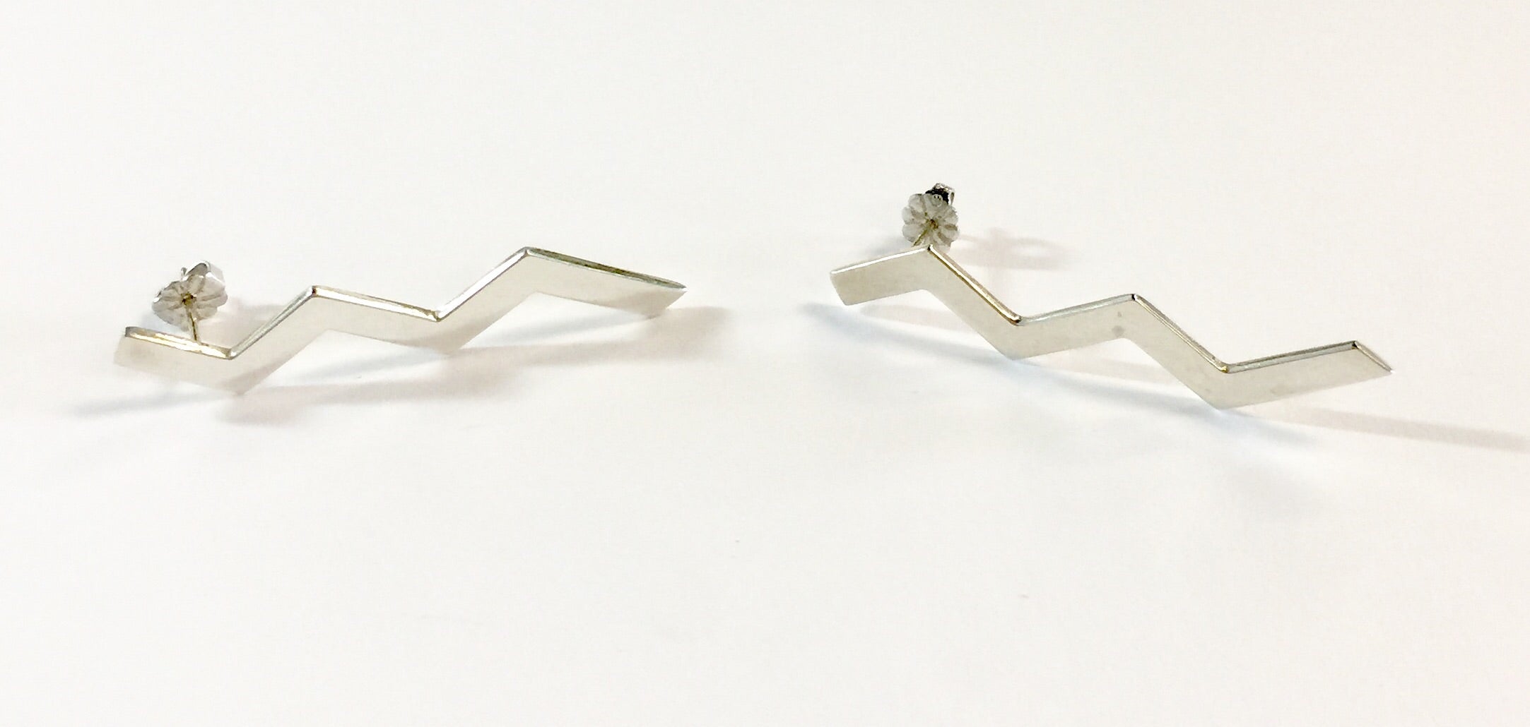 Tiffany & Co Sterling Silver Paloma Picasso ZigZag Earrings c.1985 - Queen May