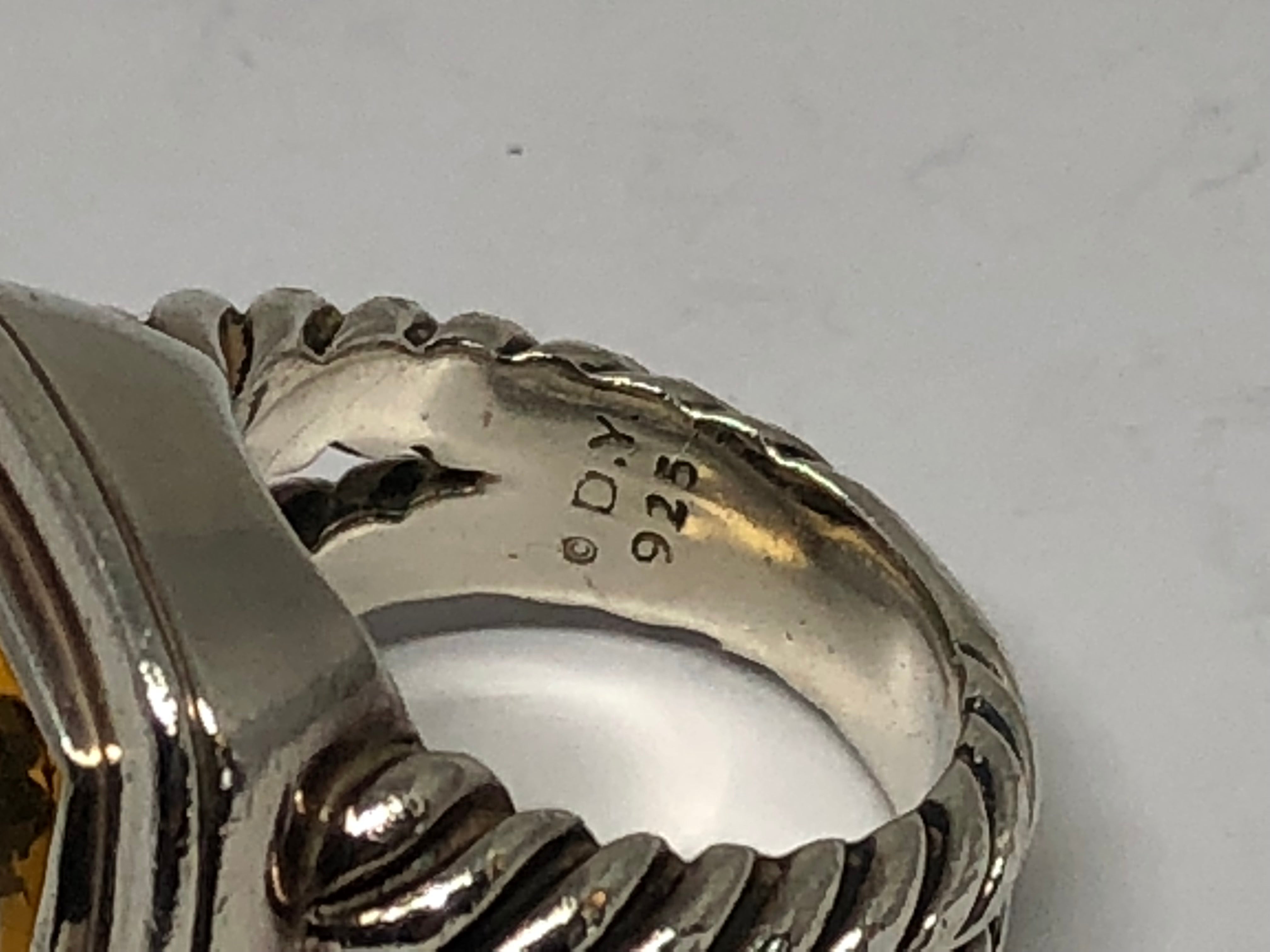David Yurman Sterling Silver Citrine Albion Ring Size 6.25 - Queen May
