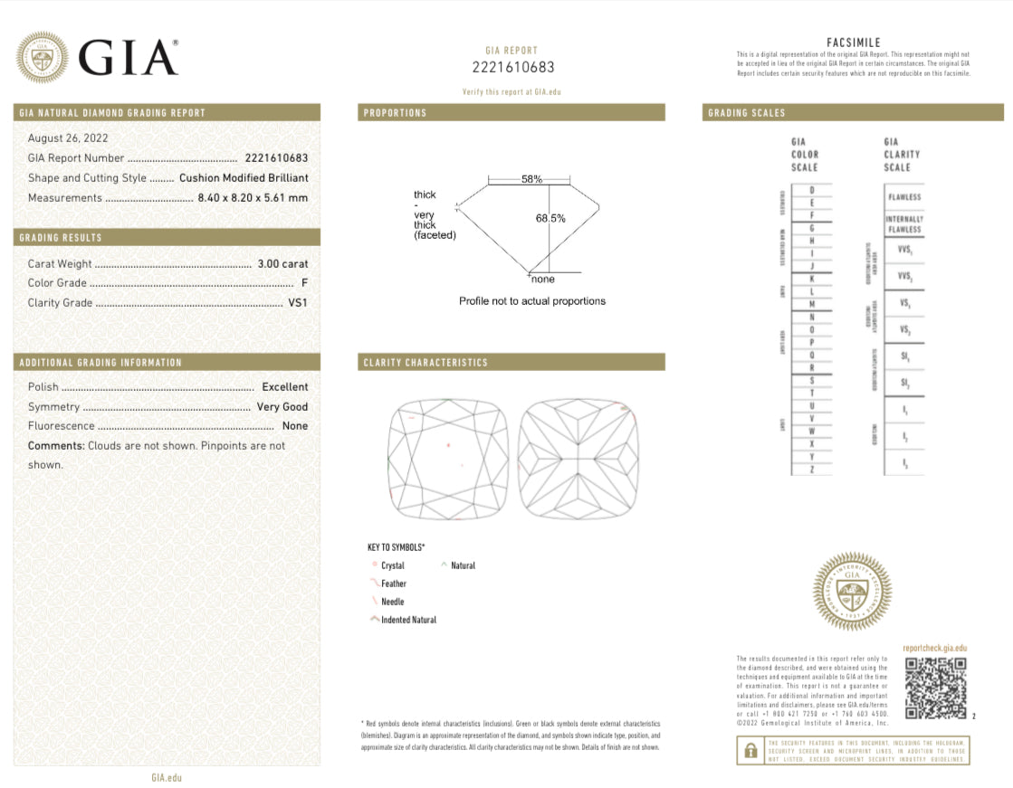 3.00 Carat Cushion Cut Diamond Hidden Halo Engagement Ring in 18K Yellow Gold & Platinum - Queen May