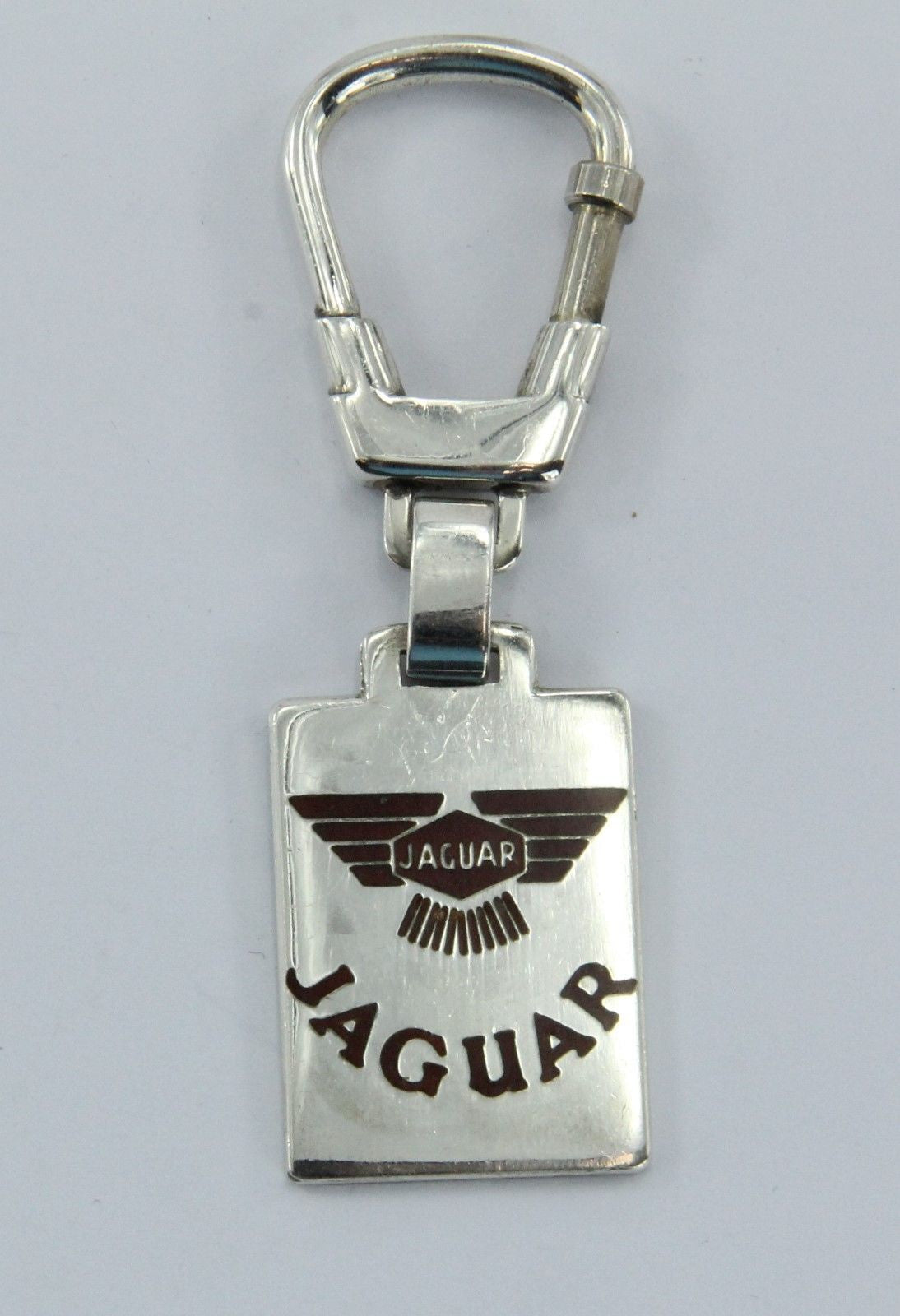 Vintage Sterling Silver Red Enamel Jaguar Nat Sherman Italian Key Chain - Queen May