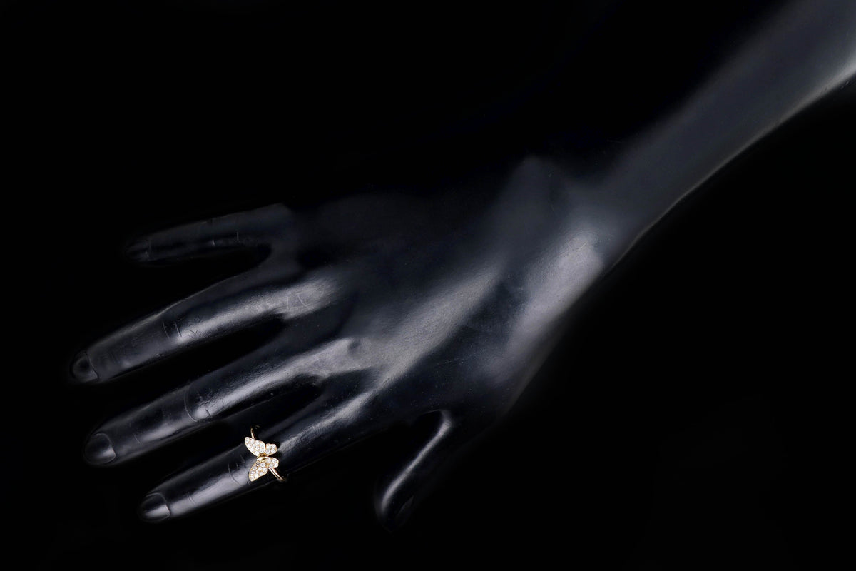 18K White, Yellow, or Rose Gold .25 Carat Total Weight Diamond Butterfly Ring - Queen May