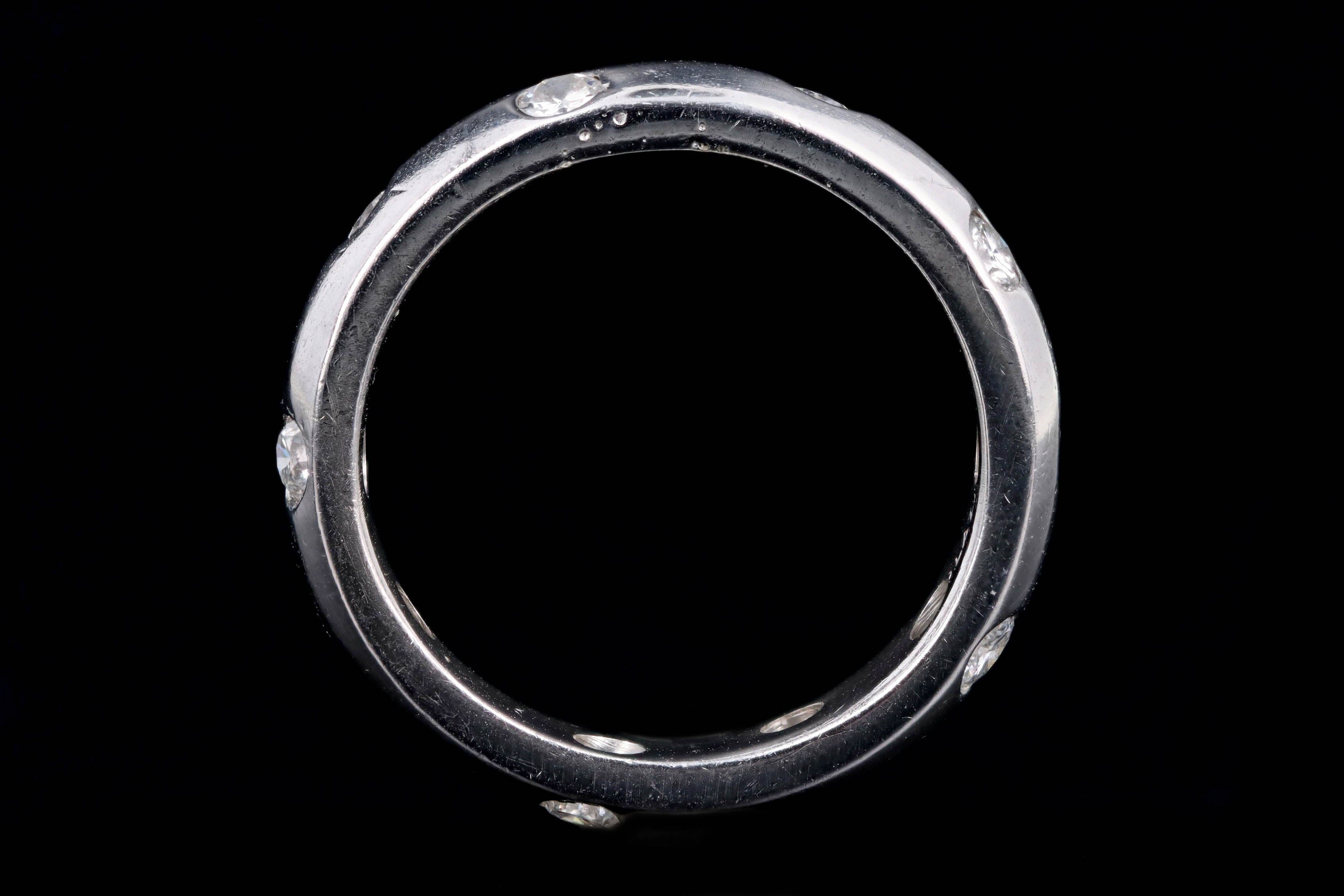 Platinum 0.40 Carat Total Weight Round Brilliant Diamond Bezel Set Band - Queen May