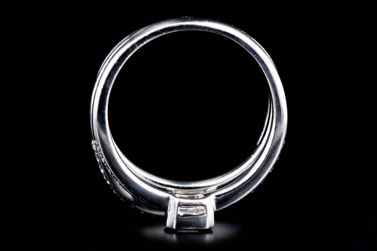 18K White Gold 0.42 Carat Total Weight Diamond Baguette Crisscross Ring - Queen May