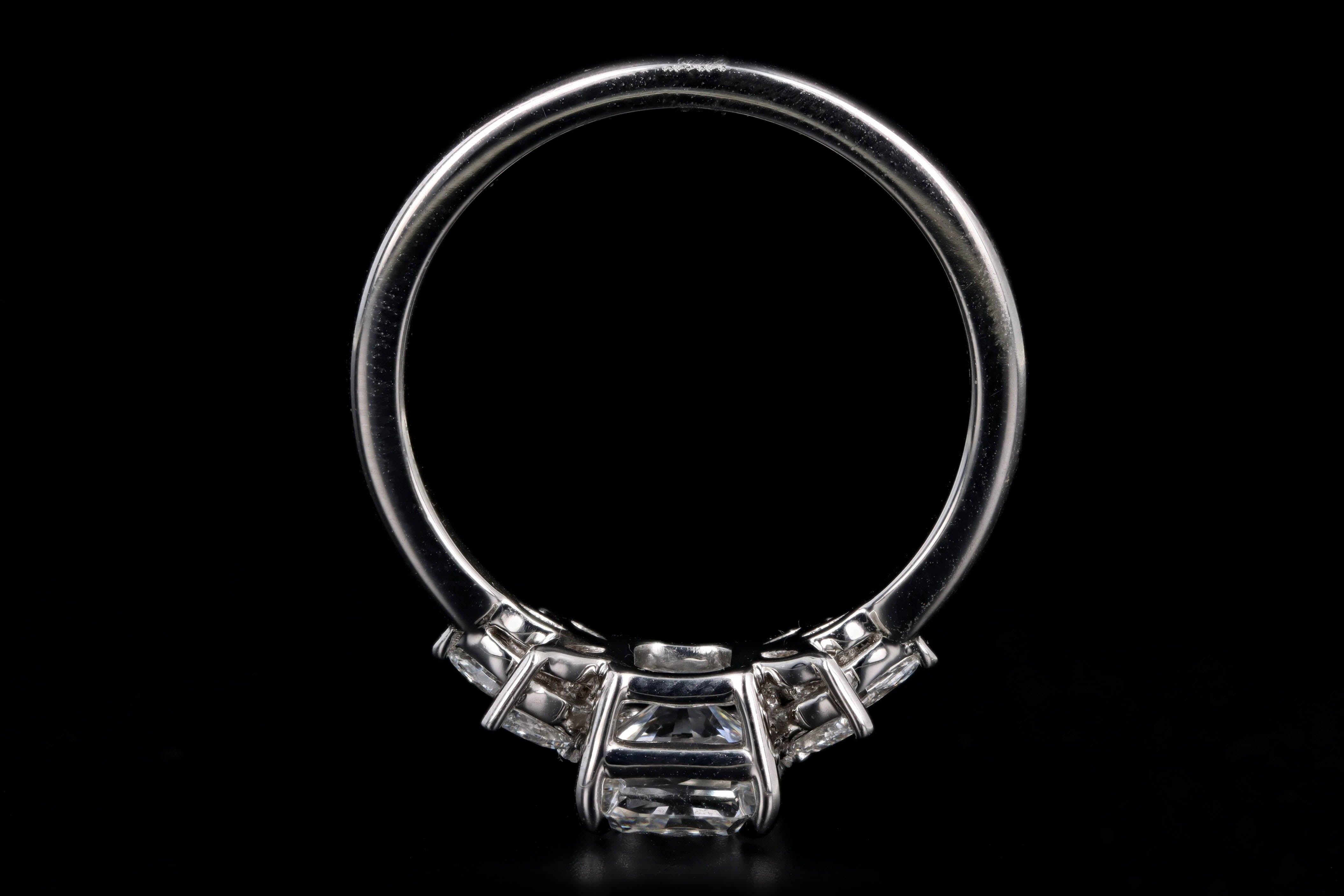 1.50 Carat Radiant Diamond Floral Marquise Engagement Ring in Platinum - Queen May
