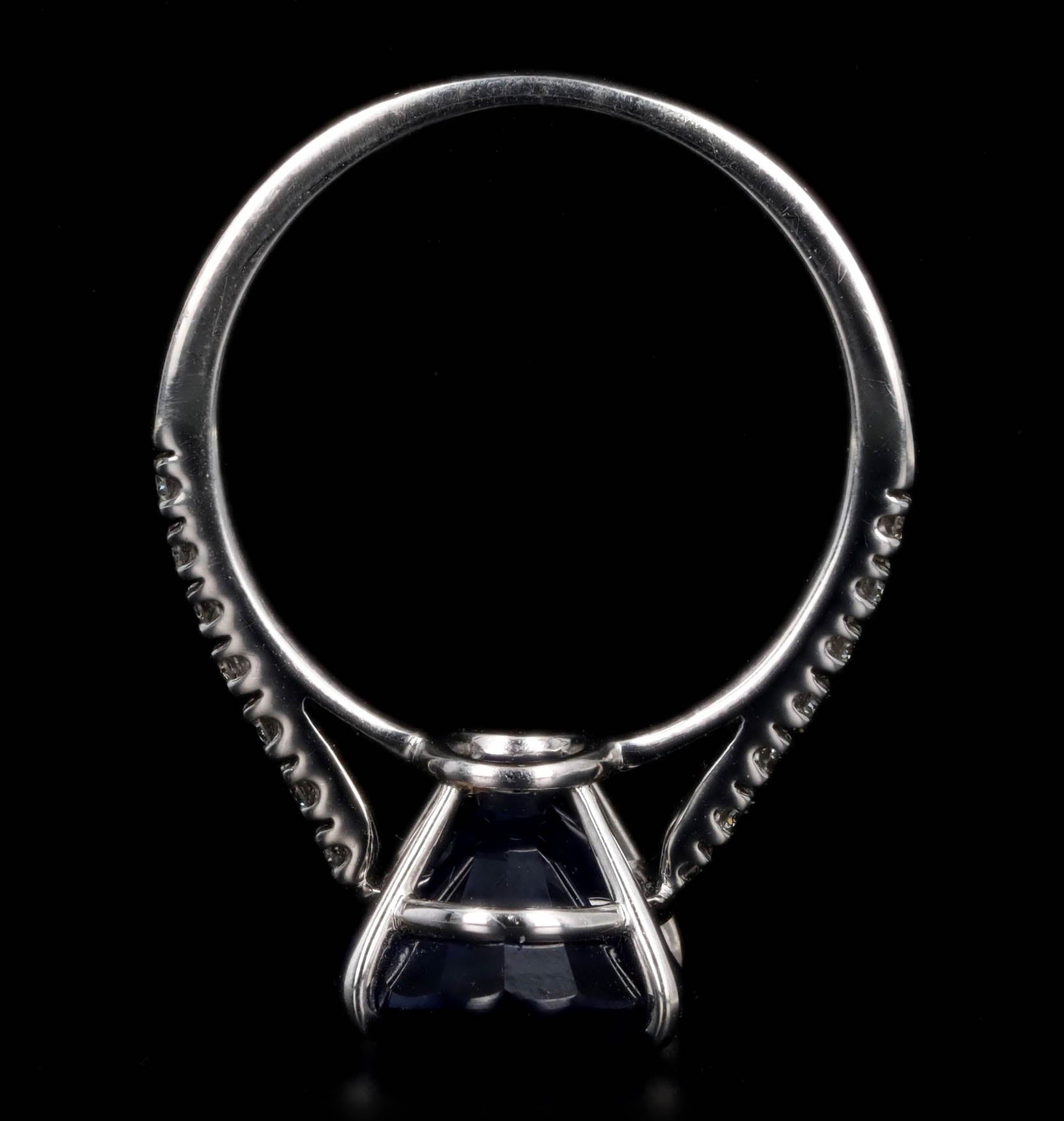 Platinum 6.25 Carat Oval Royal Blue Ceylon Natural Sapphire & Diamond Ring - Queen May