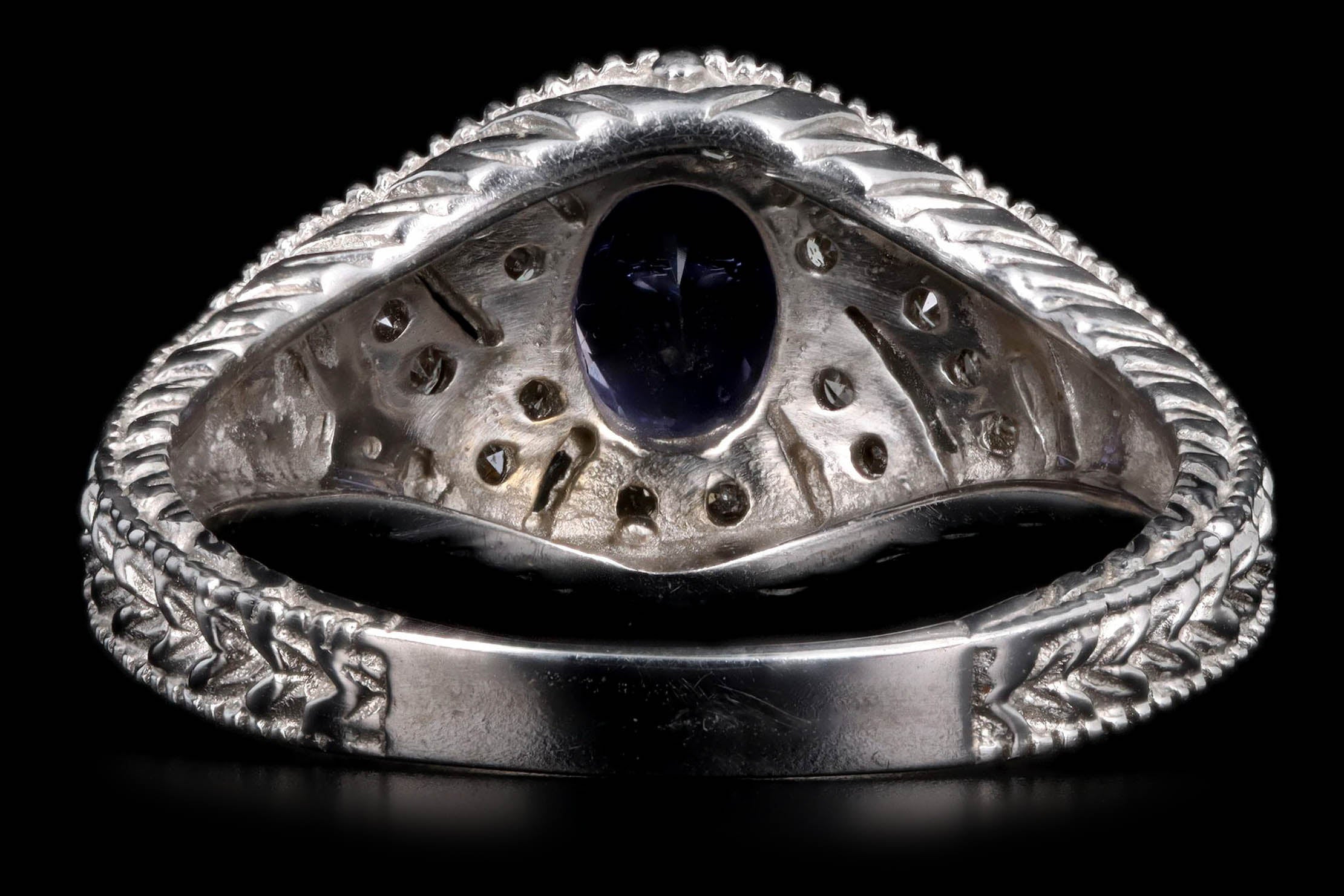 10K White Gold 0.65 Carat Tanzanite & Diamond Ring - Queen May
