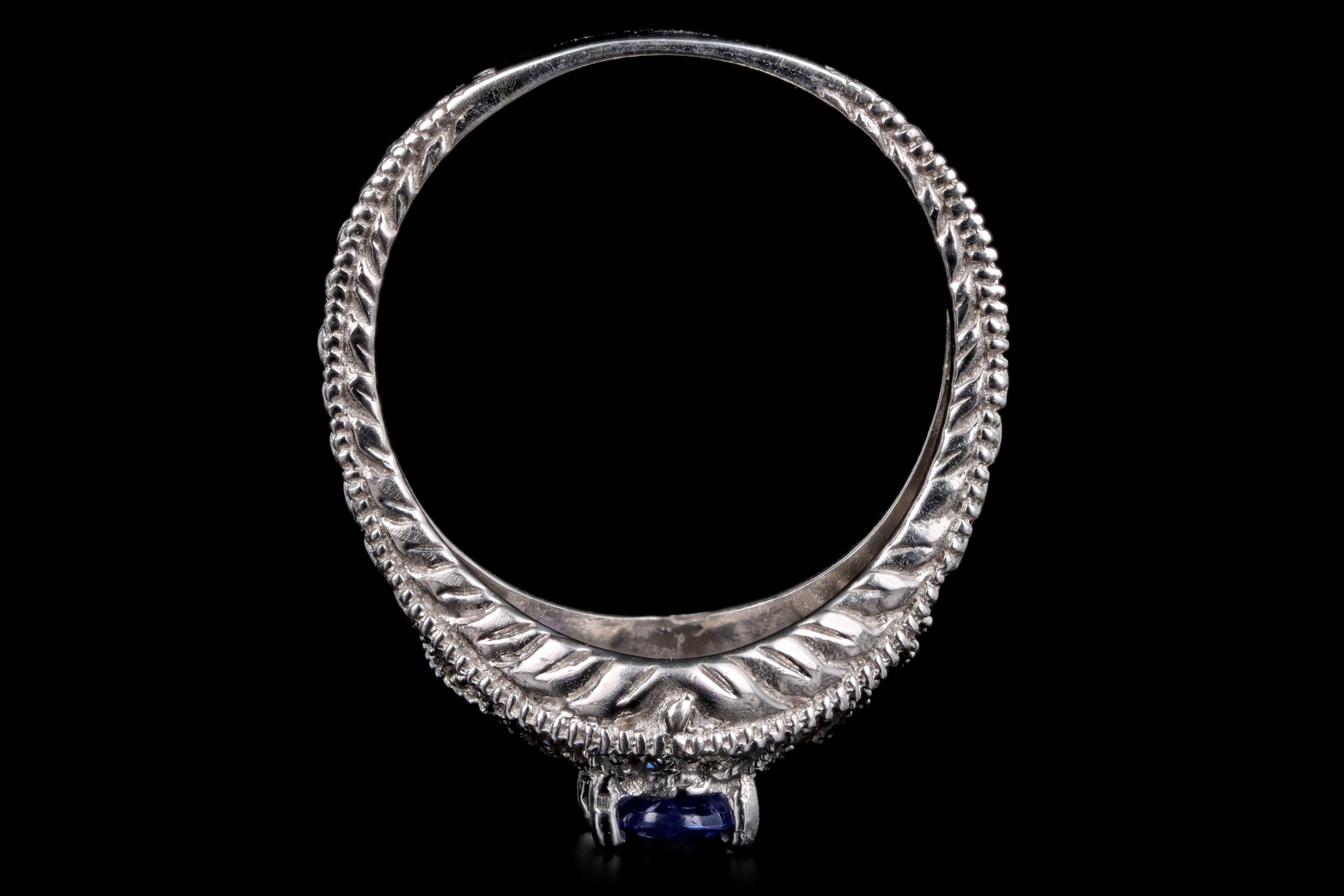 10K White Gold 0.65 Carat Tanzanite & Diamond Ring - Queen May