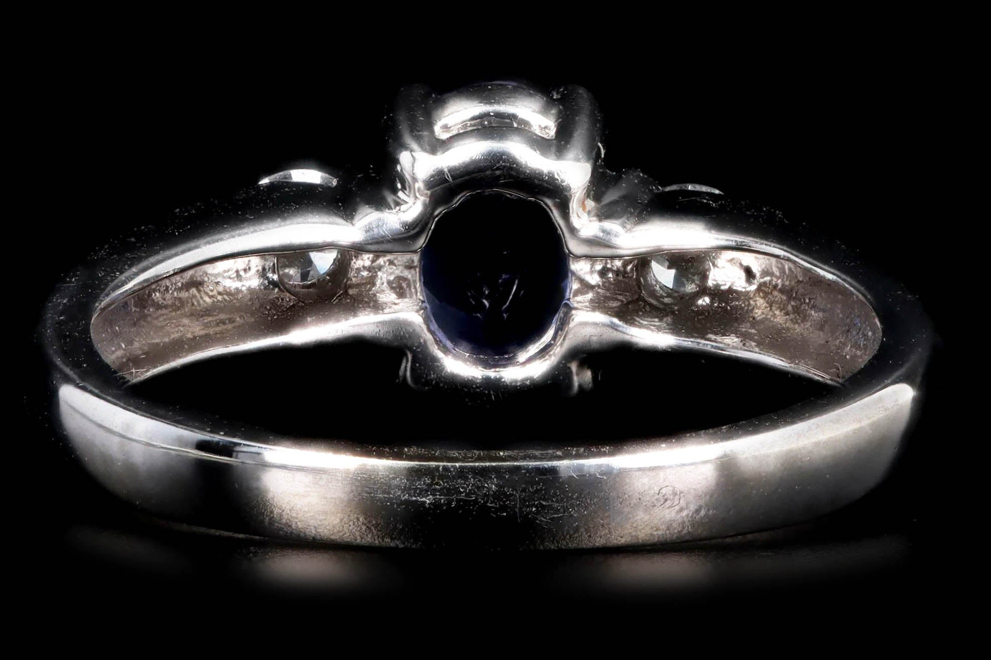 14K White Gold .80 Carat Oval Tanzanite & Diamond Ring - Queen May