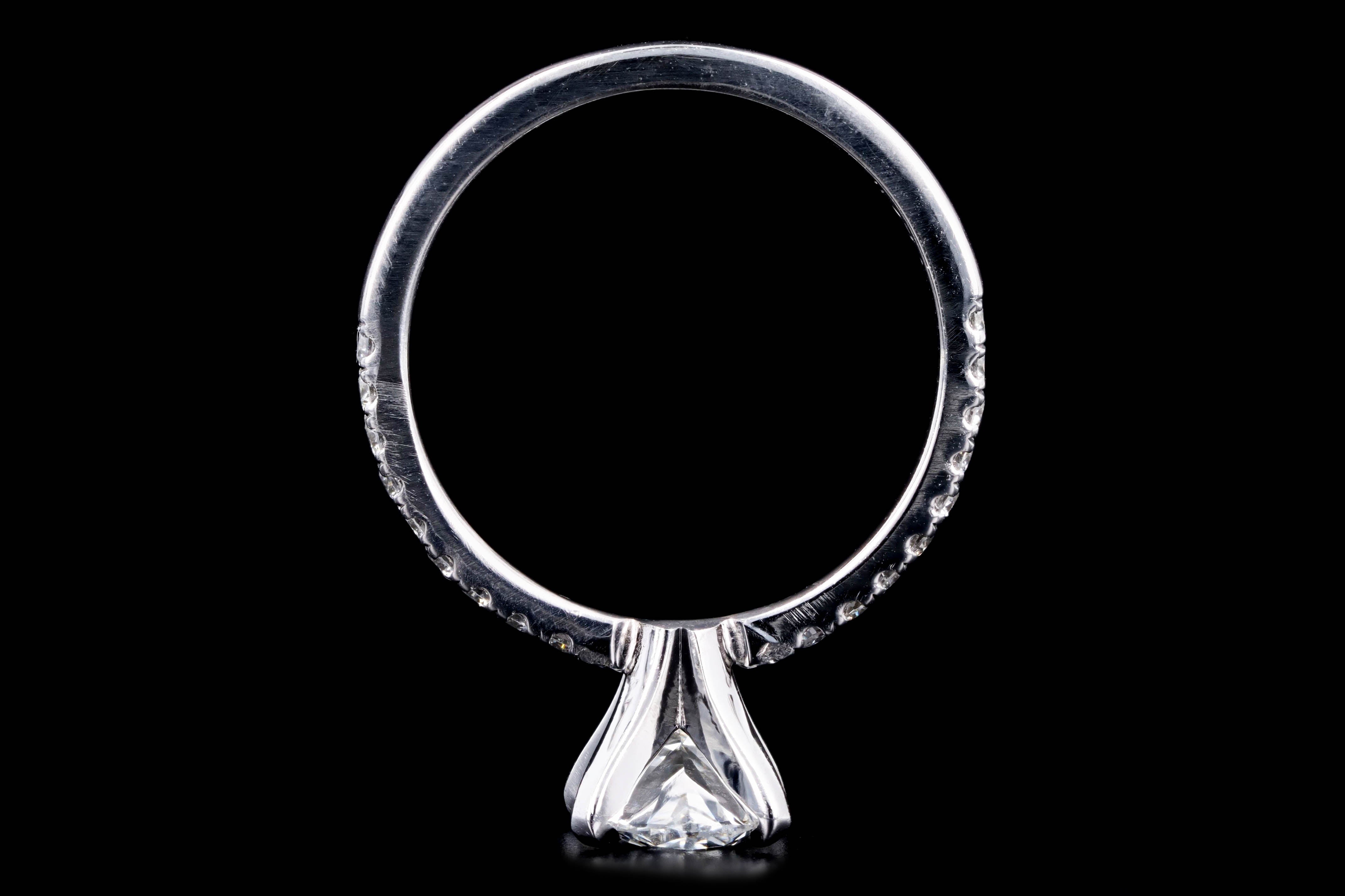 Platinum 1.31 Carat Oval Diamond Engagement Ring GIA Certified - Queen May