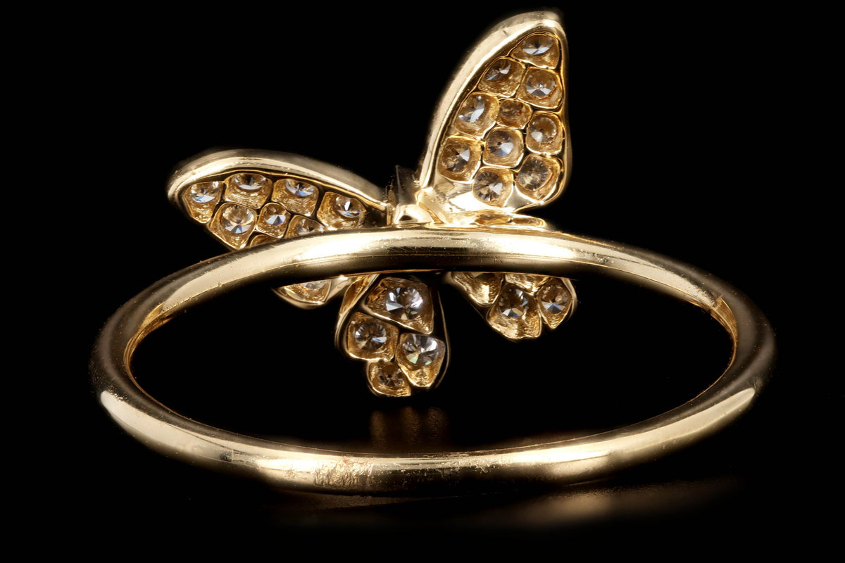 18K White, Yellow, or Rose Gold .25 Carat Total Weight Diamond Butterfly Ring - Queen May