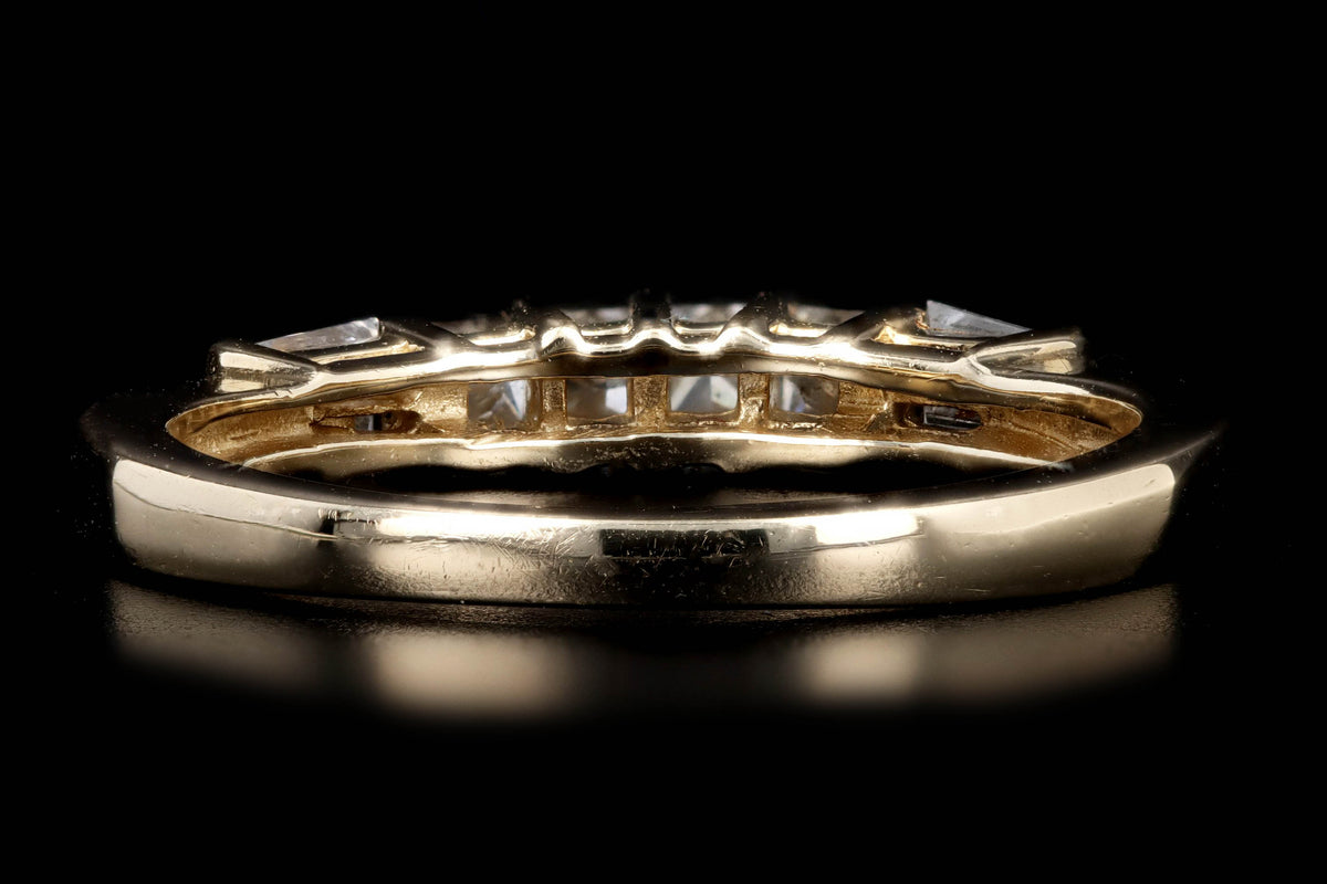 14K Yellow Gold 0.35 Carat Total Weight Princess & Tapered Baguette Diamond Band - Queen May