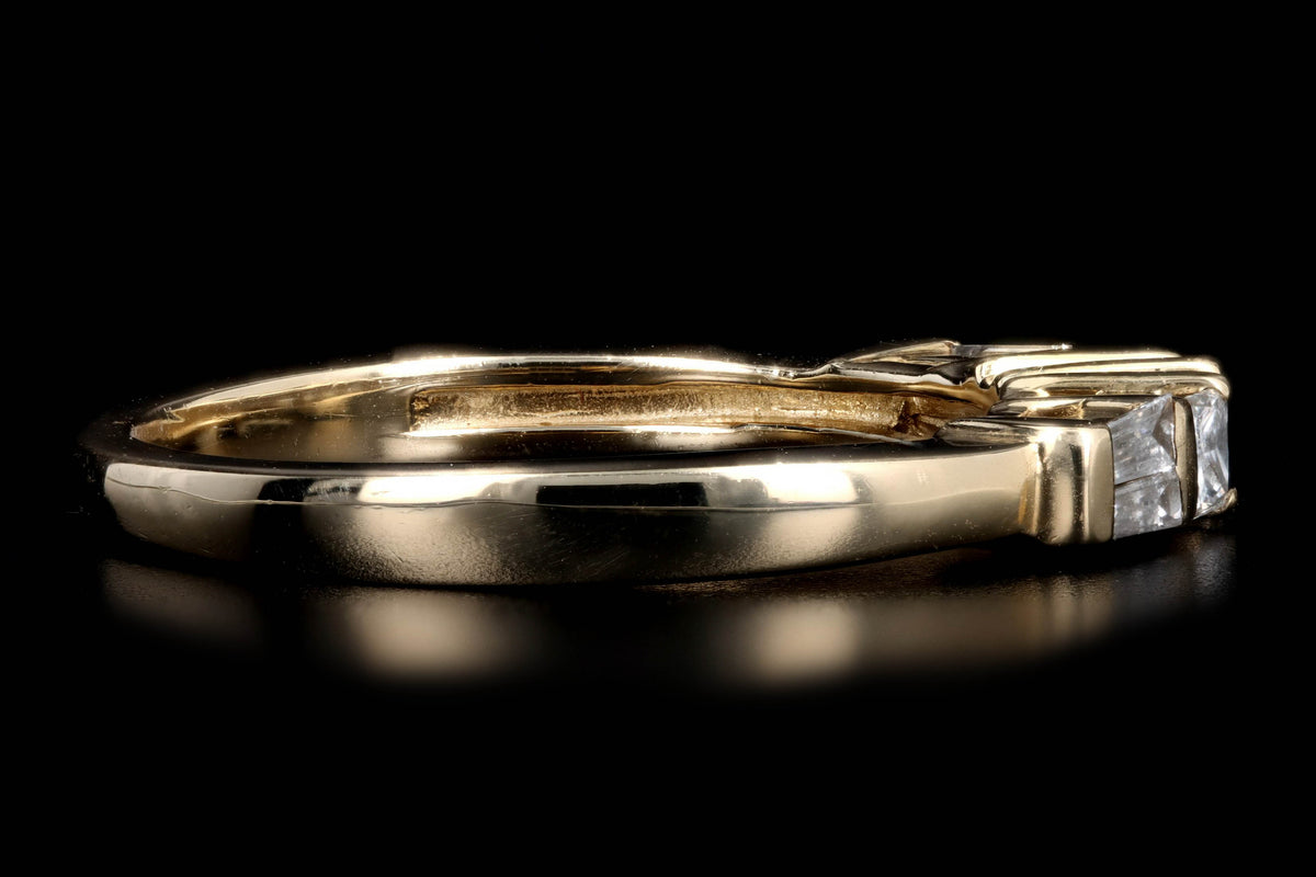 14K Yellow Gold 0.35 Carat Total Weight Princess & Tapered Baguette Diamond Band - Queen May