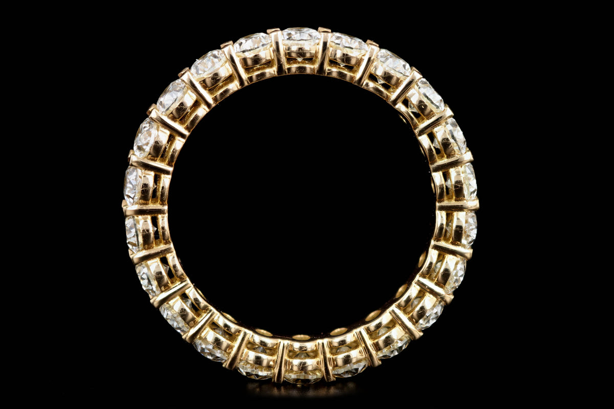 18K Yellow Gold 3.20 Carat Total Weight Oval Cut Diamond Eternity Band - Queen May