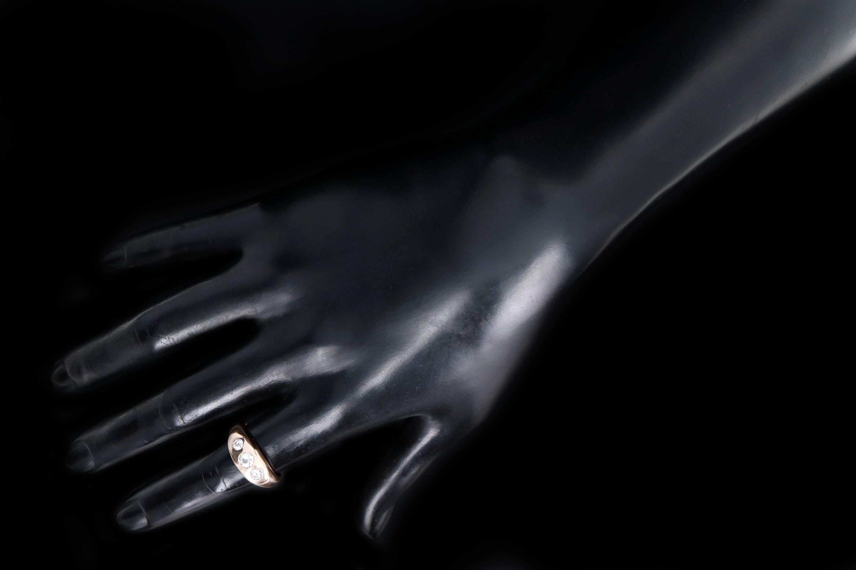 Victorian 14K Yellow Gold 0.50 Carat Total Weight Old European Diamond Gypsy Ring - Queen May