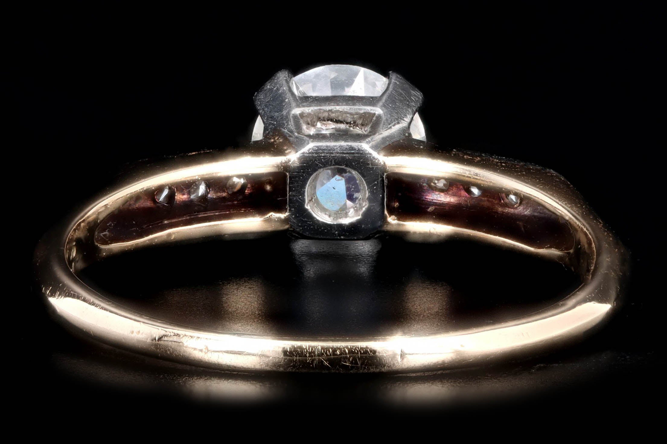 Art Deco 14K Yellow Gold .70 Carat Old European Cut Diamond Engagement Ring - Queen May