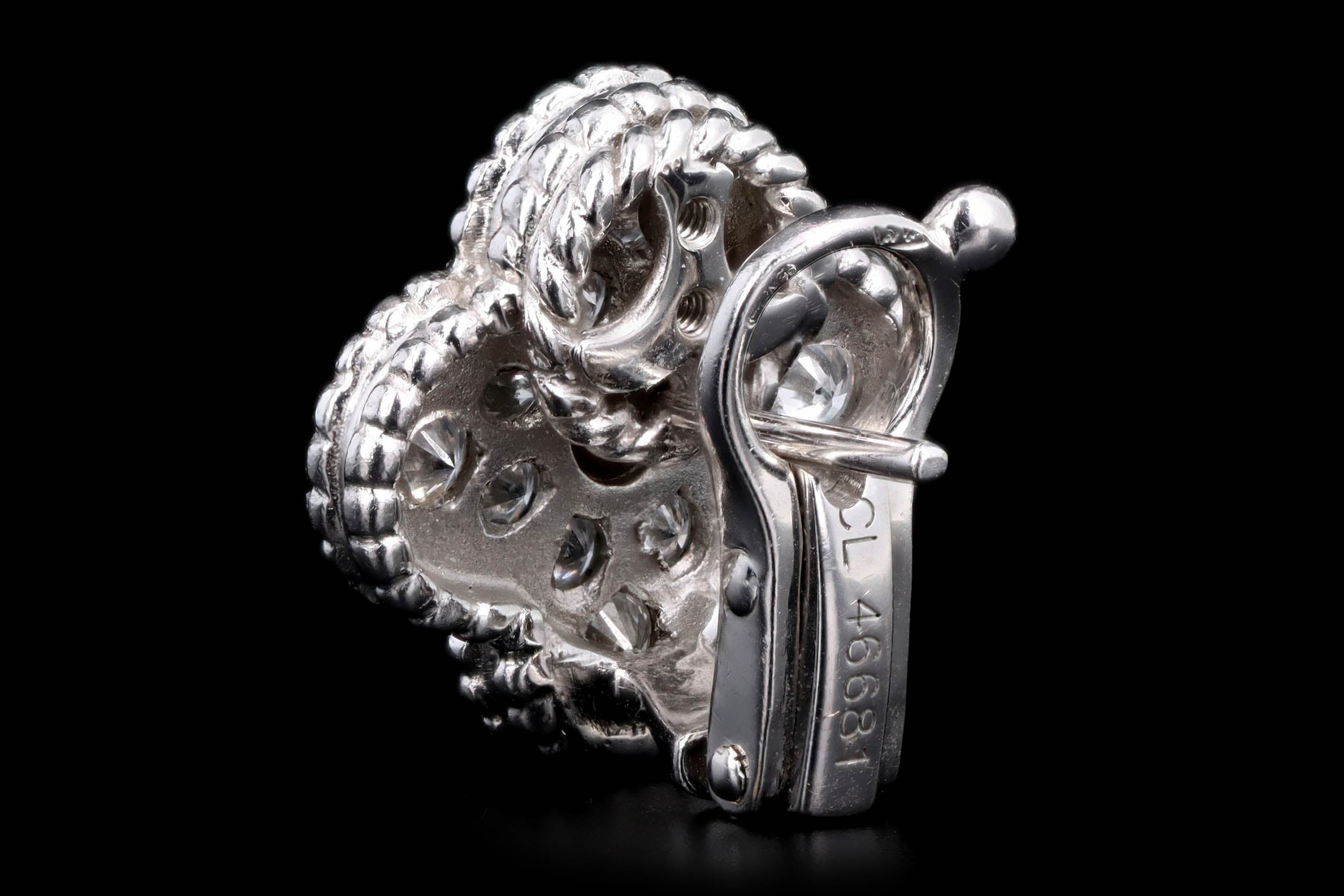 Van Cleef & Arpels Vintage Alhambra Pave Stud Earrings - Queen May