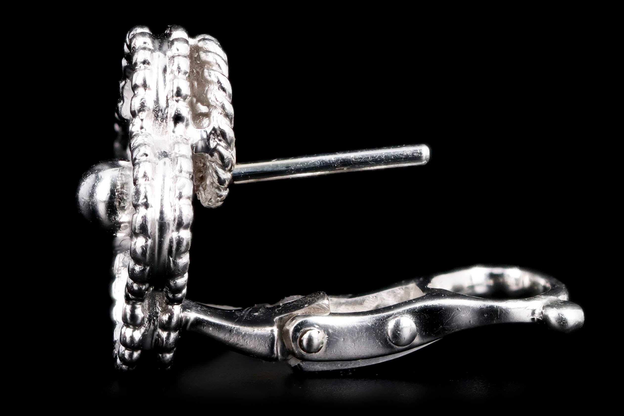 Van Cleef & Arpels Vintage Alhambra Pave Stud Earrings - Queen May