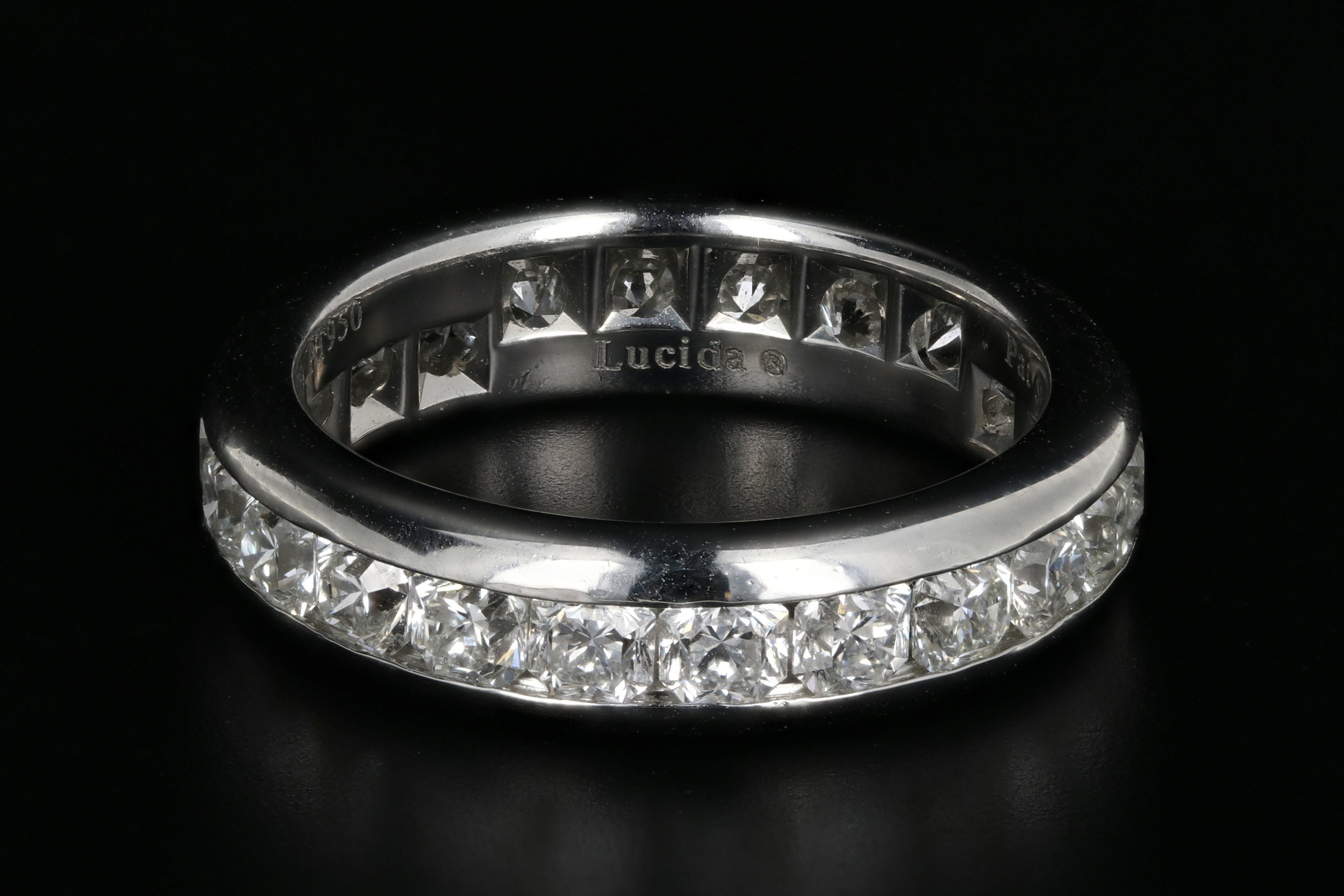 Tiffany & Co Lucida Platinum Diamond Eternity Band Ring 3 CTW Size 6 - Queen May