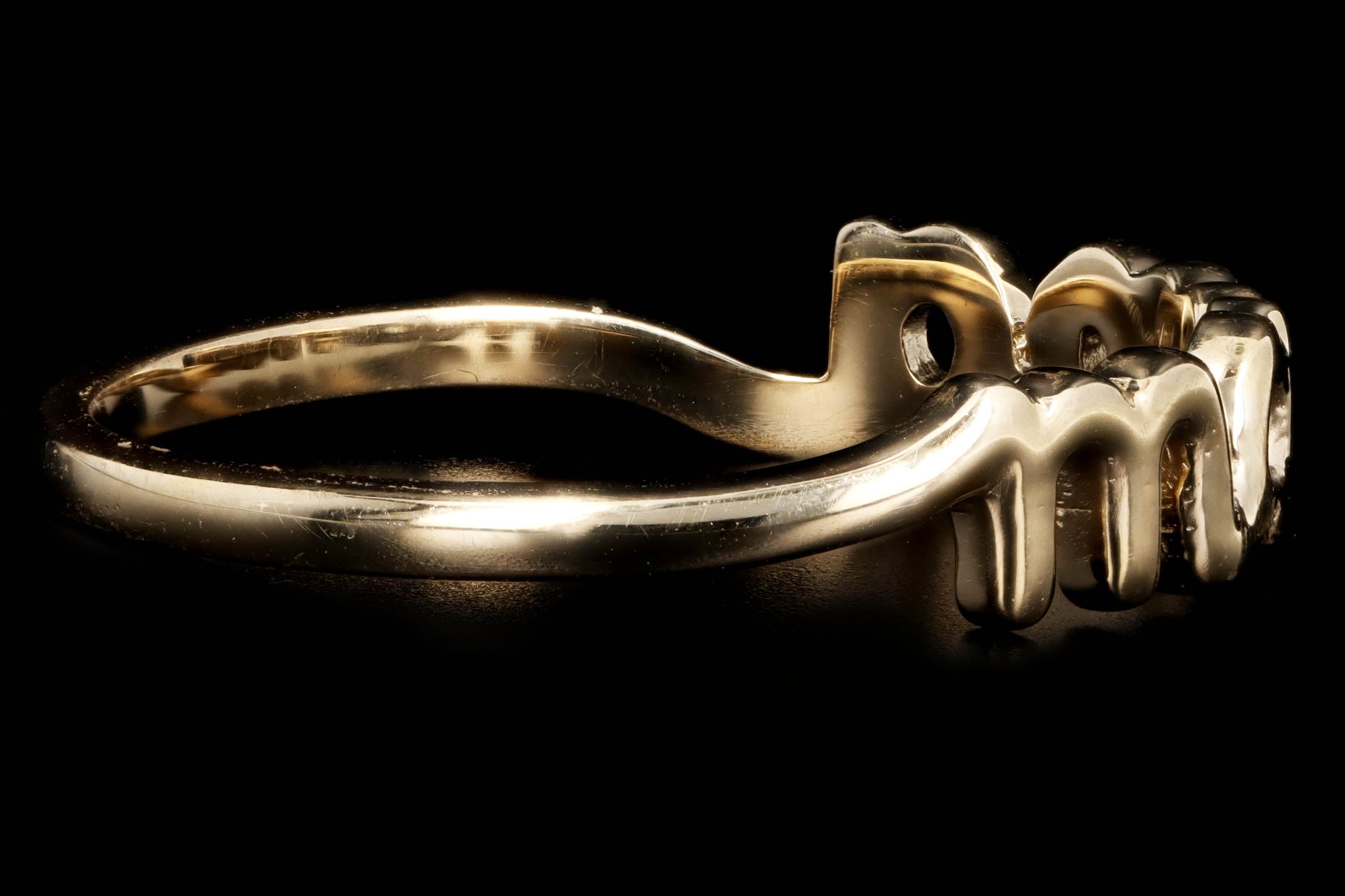 New 14K Yellow Gold Cursive "Mama Ring - Queen May