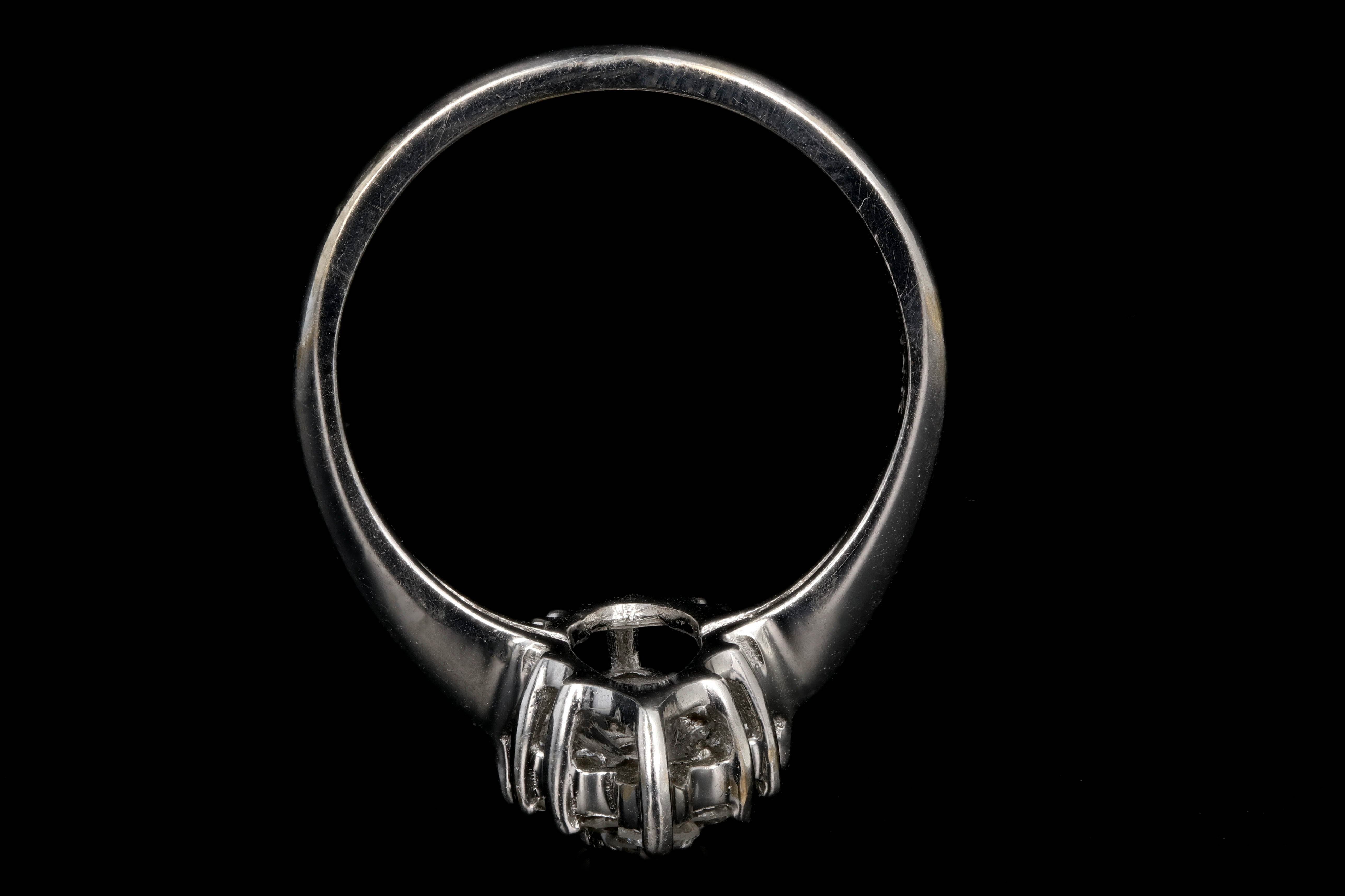 Modern 14K White Gold .85 CTW Round Diamond Ring - Queen May