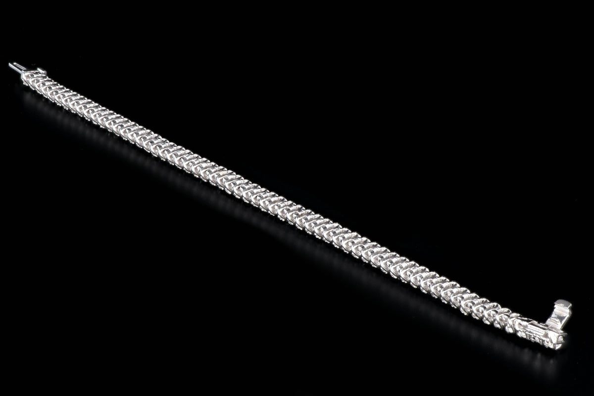 Modern 14K White Gold 5 CTW Round Brilliant Cut Diamond Bracelet - Queen May