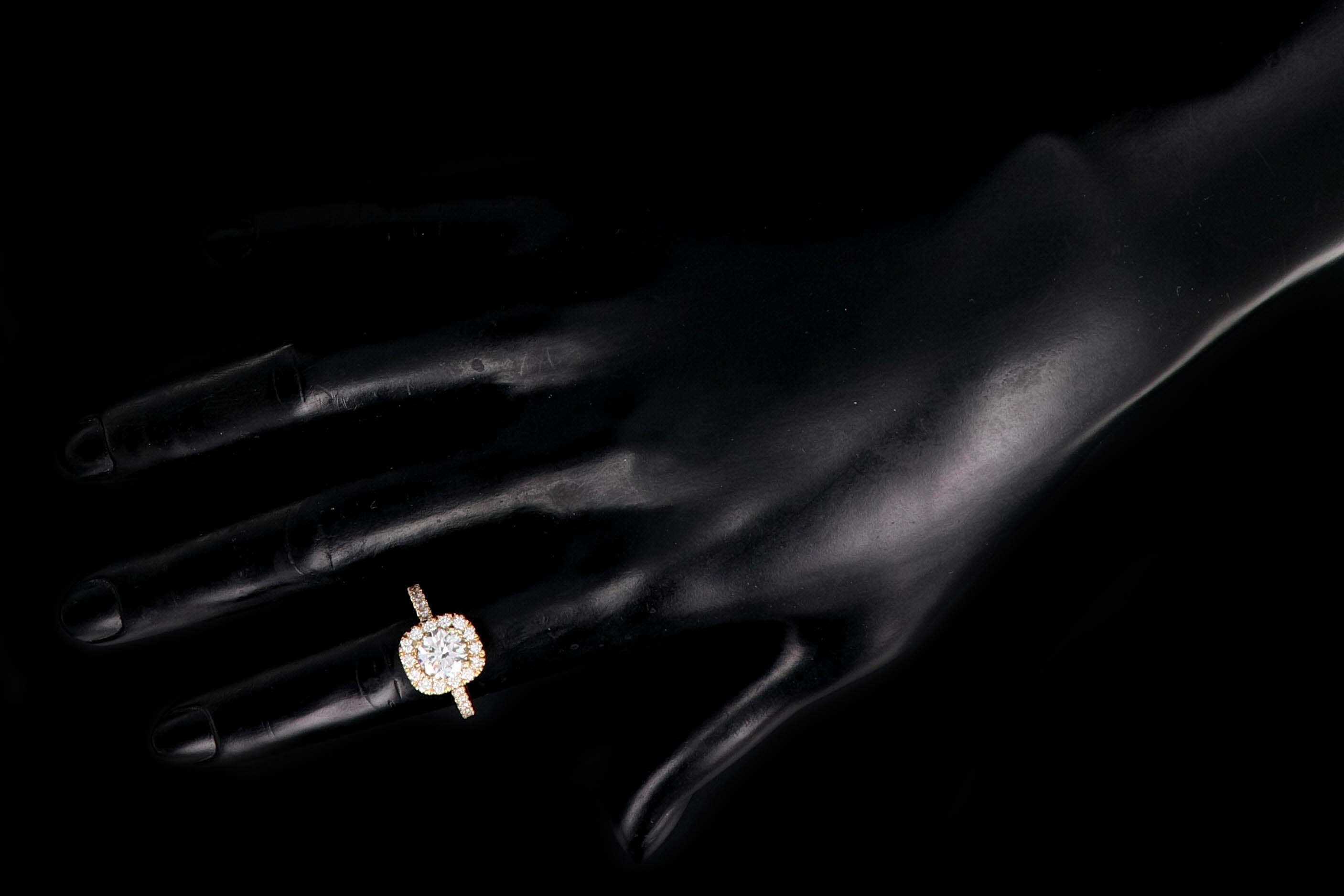 New 18K Yellow Gold 1.31 CT Round Brilliant Cut Diamond Engagement Ring GIA Certified - Queen May