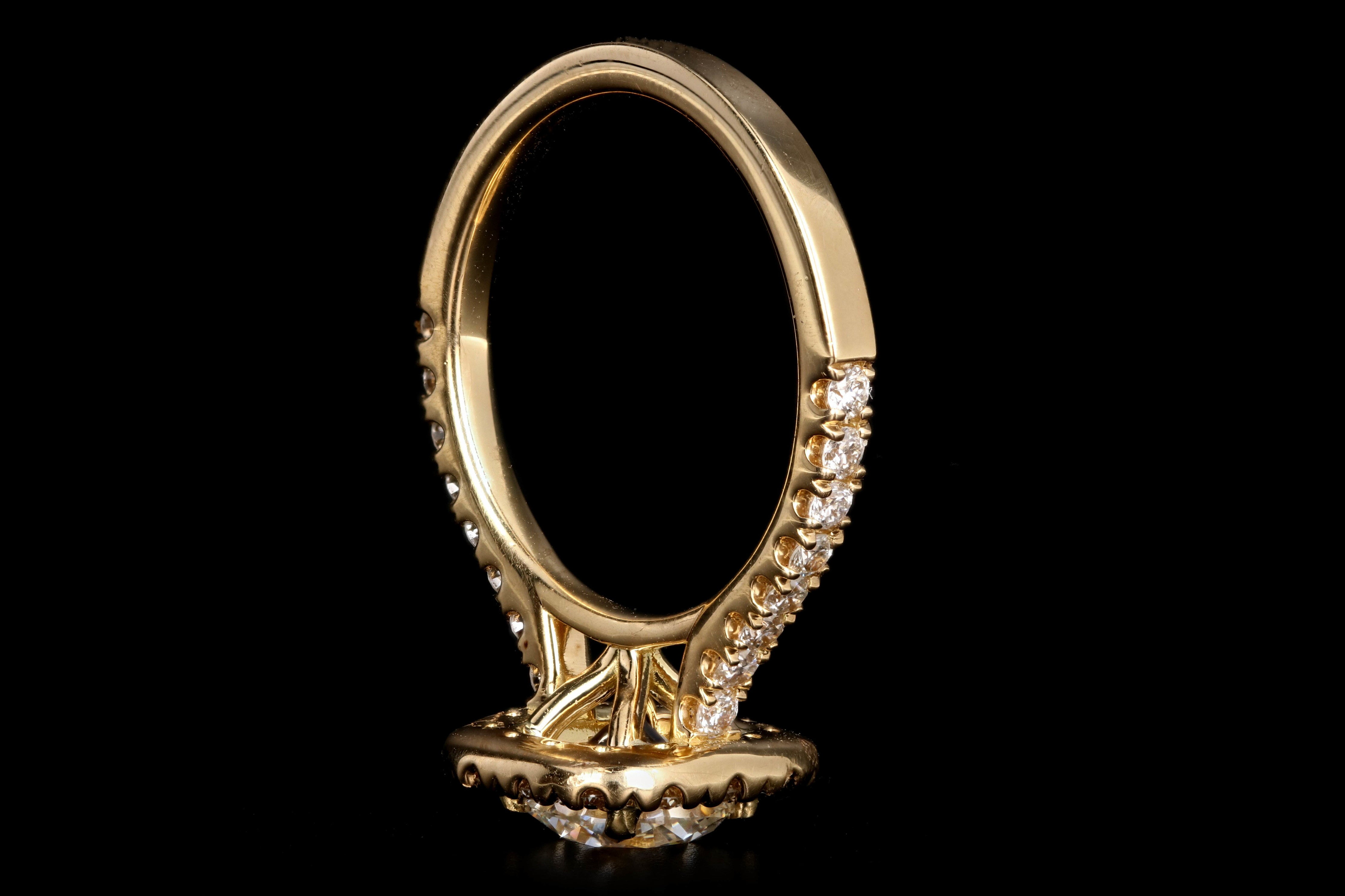 New 18K Yellow Gold 1.31 CT Round Brilliant Cut Diamond Engagement Ring GIA Certified - Queen May