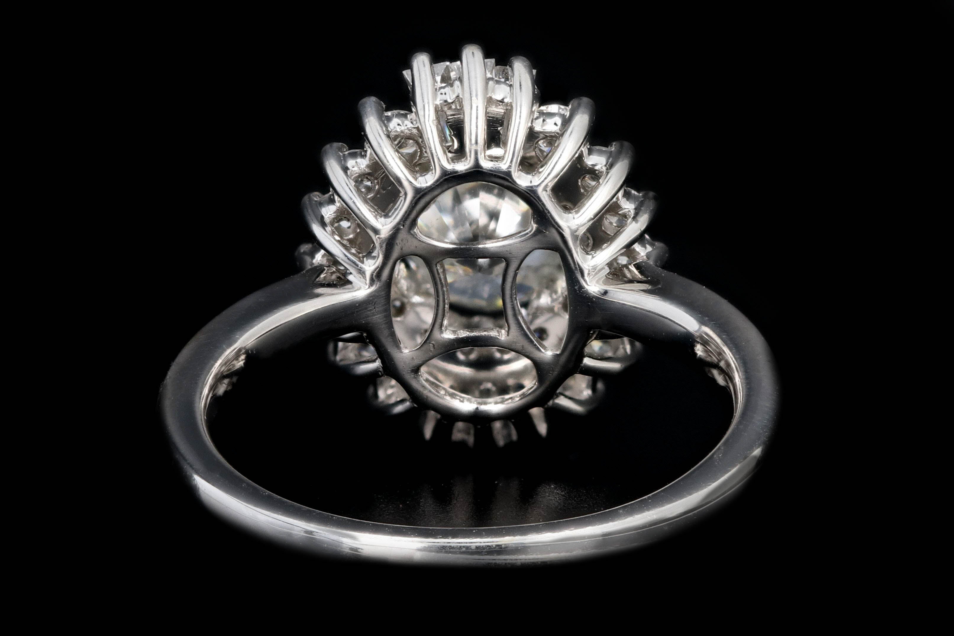 New 14K White Gold 1.01 Round Brilliant Cut Diamond Engagement Ring - Queen May
