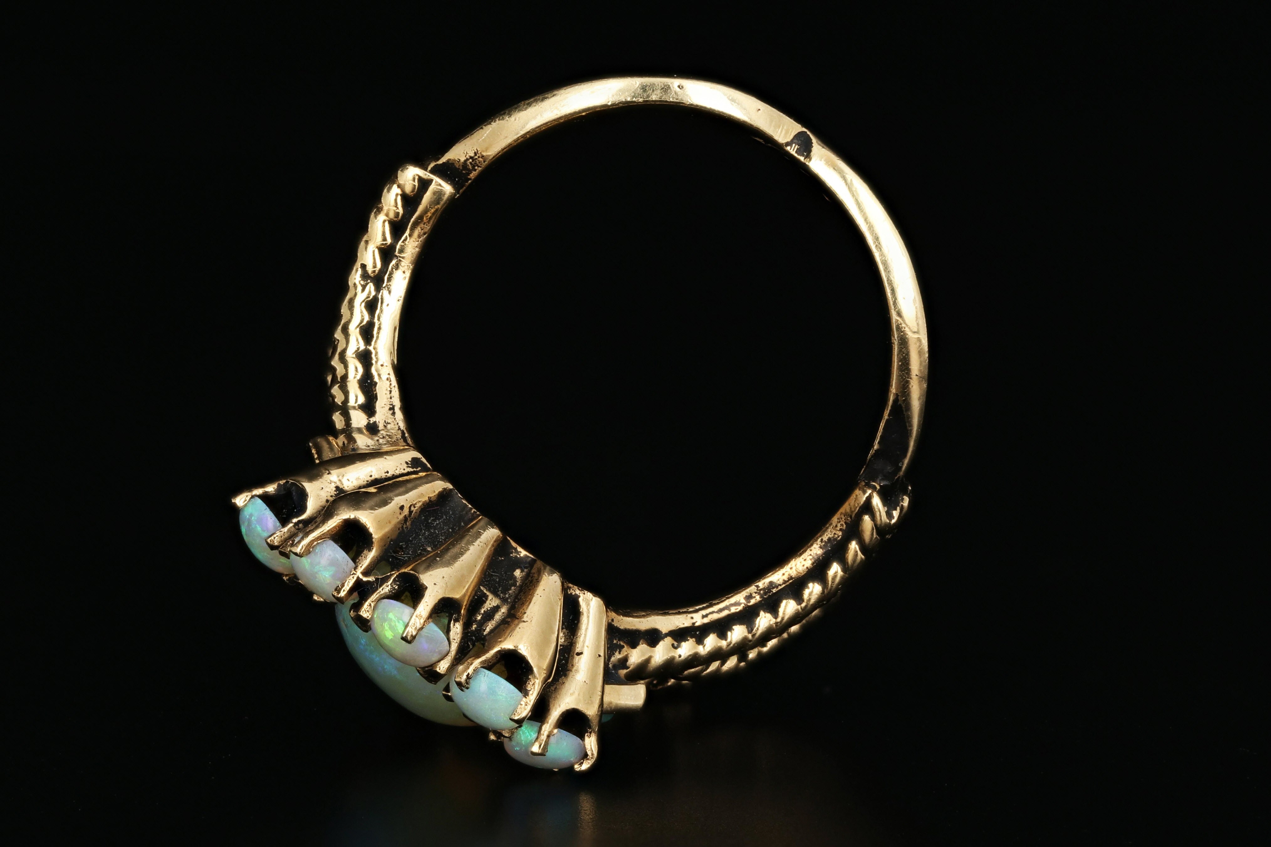 14K Yellow Gold Majestic Opal Ring - Queen May