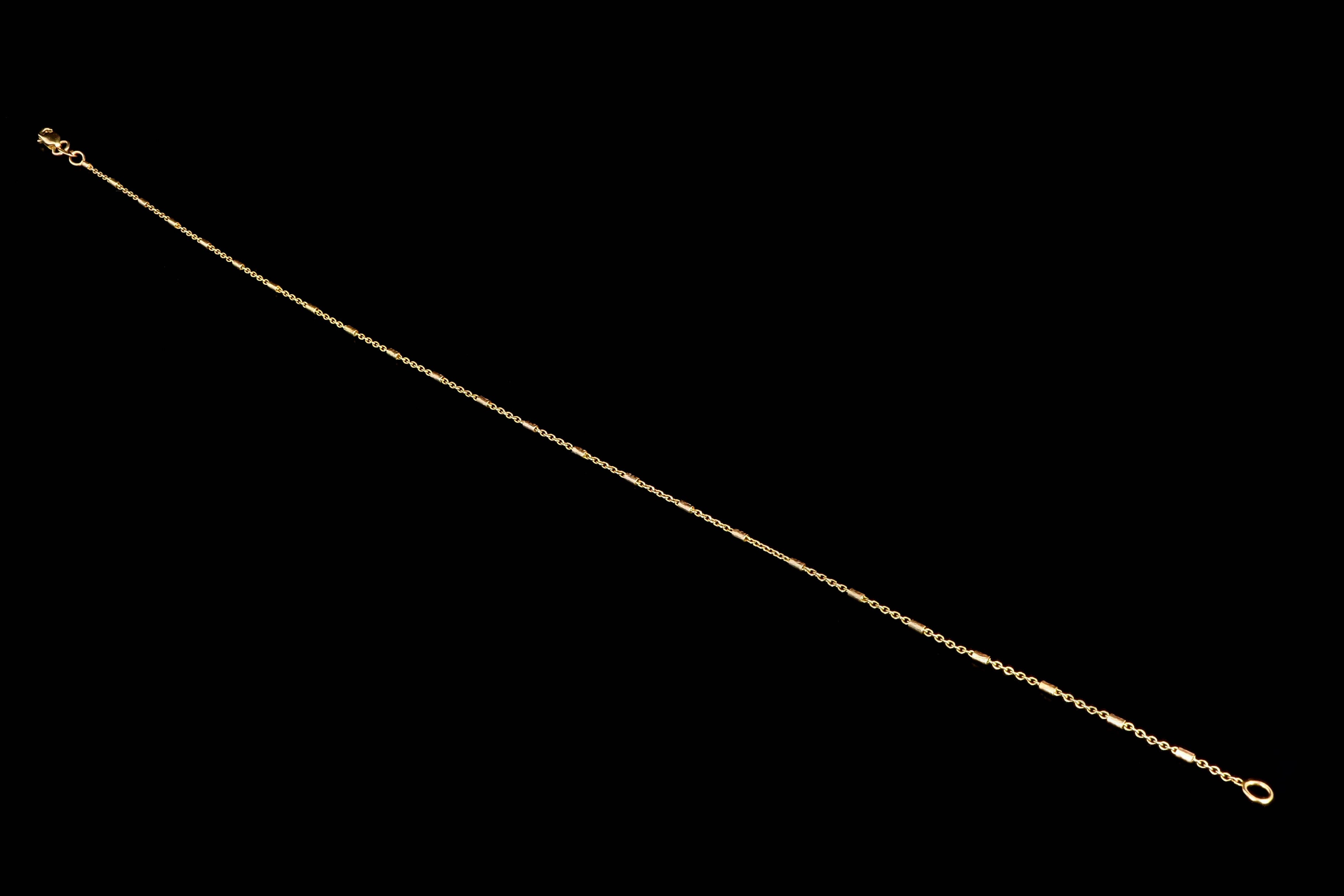 New 14k Yellow Gold Thin Segment Bar Anklet - Queen May