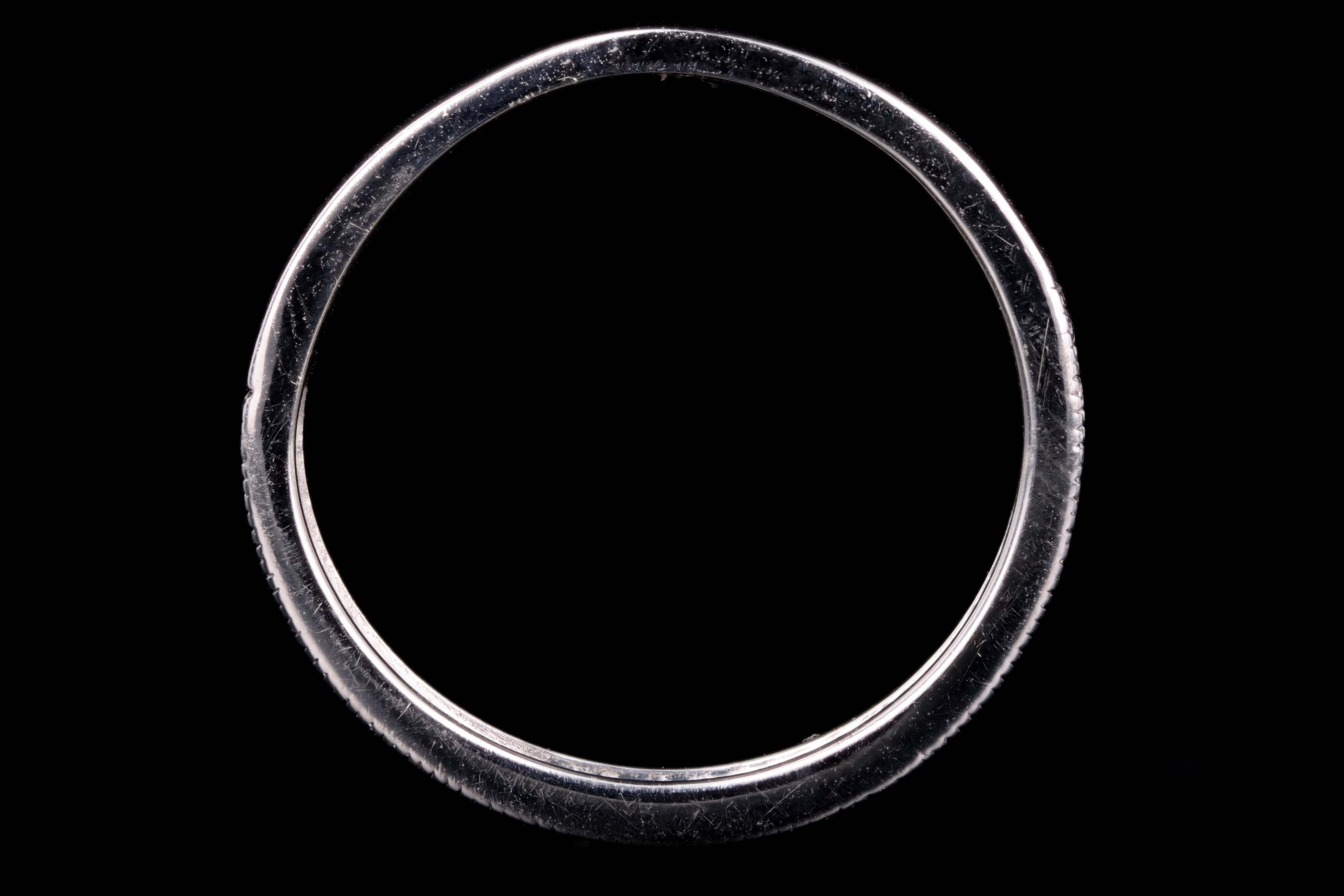 Modern 14K White Gold .25 Carat Round Brilliant Cut Diamond Half Eternity Band - Queen May